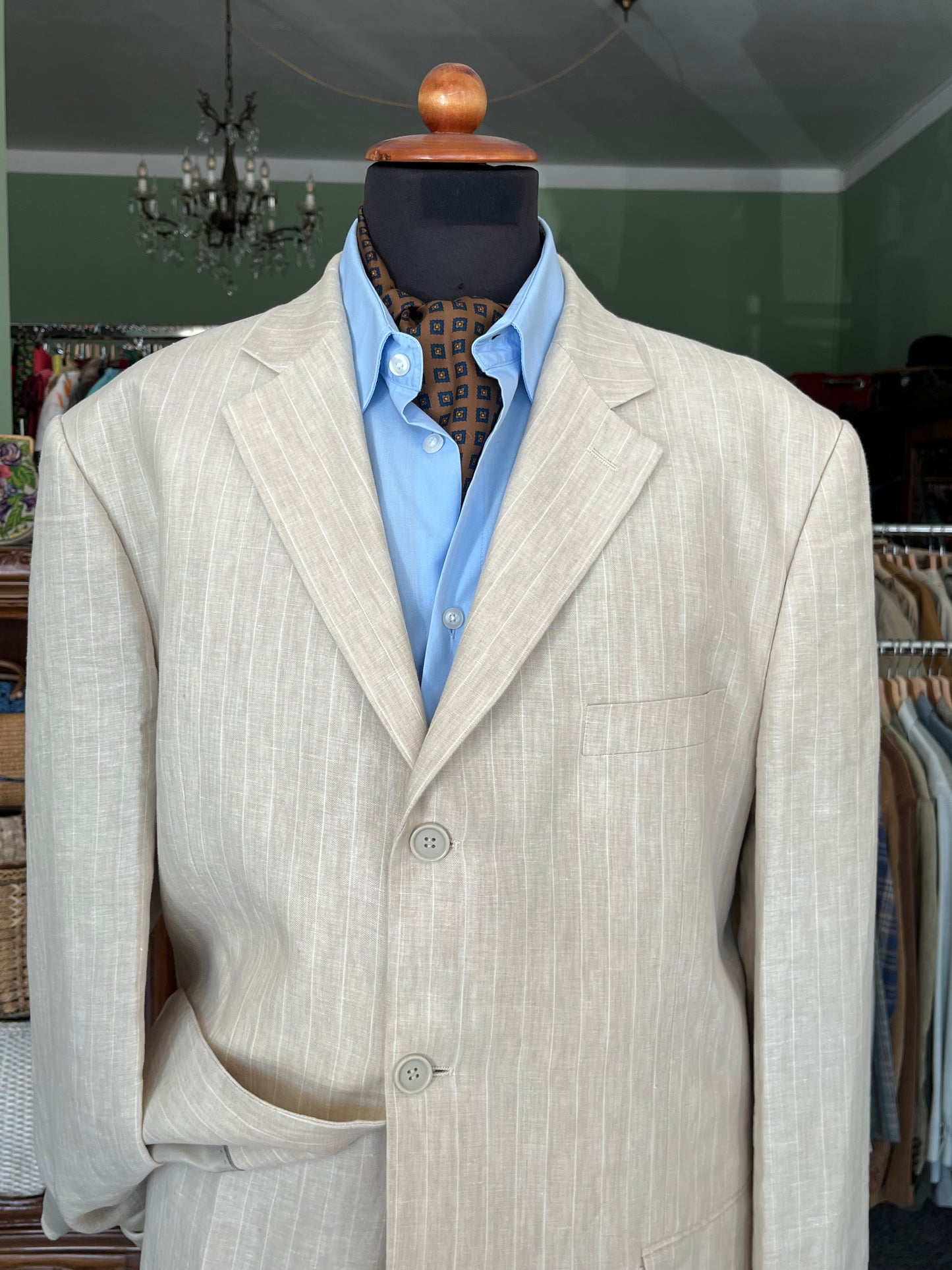 Completo in lino anni '90 tg. 58 extra lunga