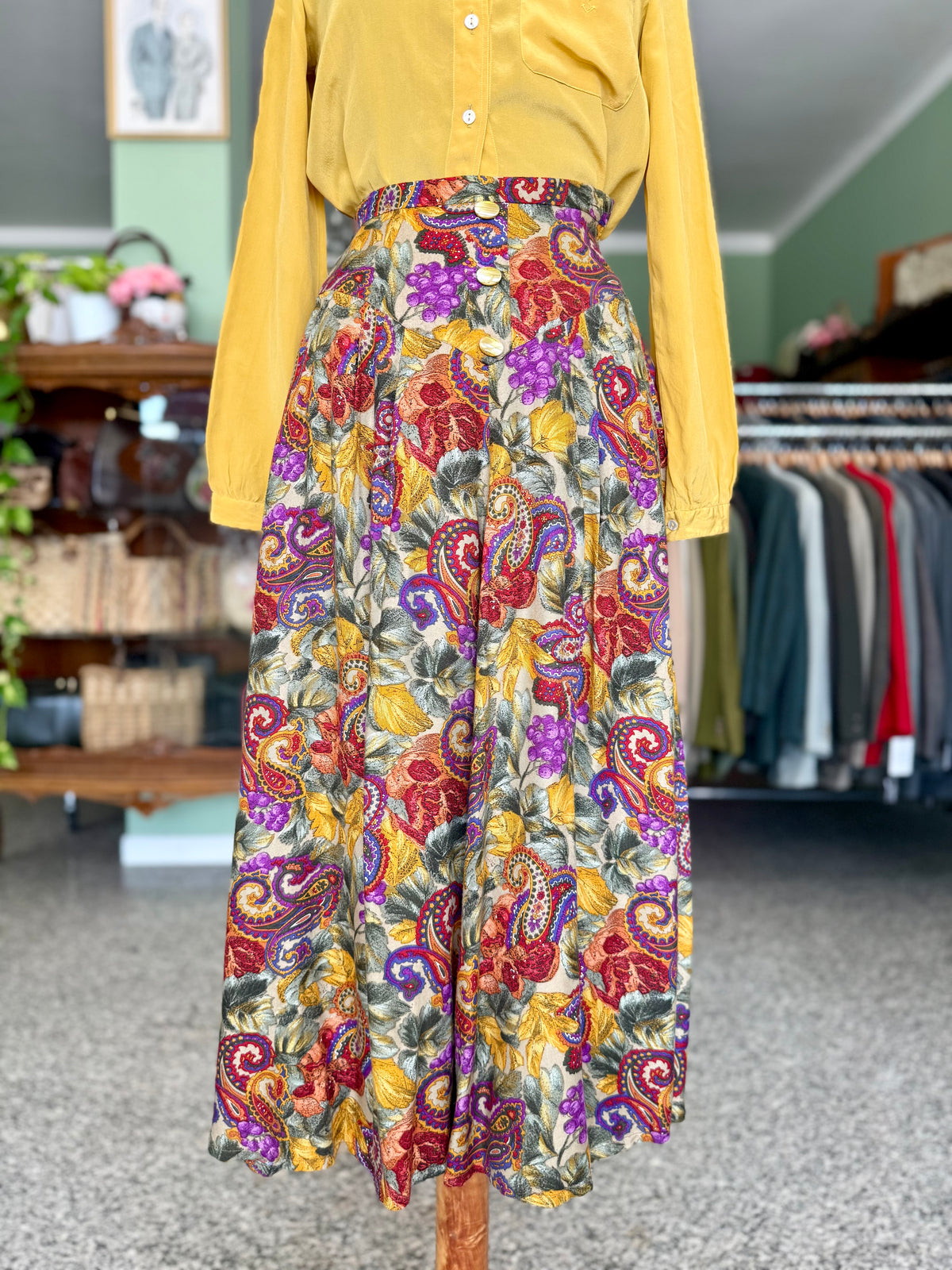 Gonna anni ‘80 stampa paisley e floreale - TG. 36
