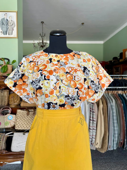 Blusa in 100% cotone fiorito - TG. 48/50