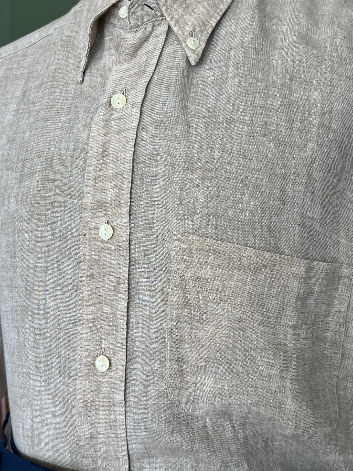 Camicia puro lino button-down tg. M-L