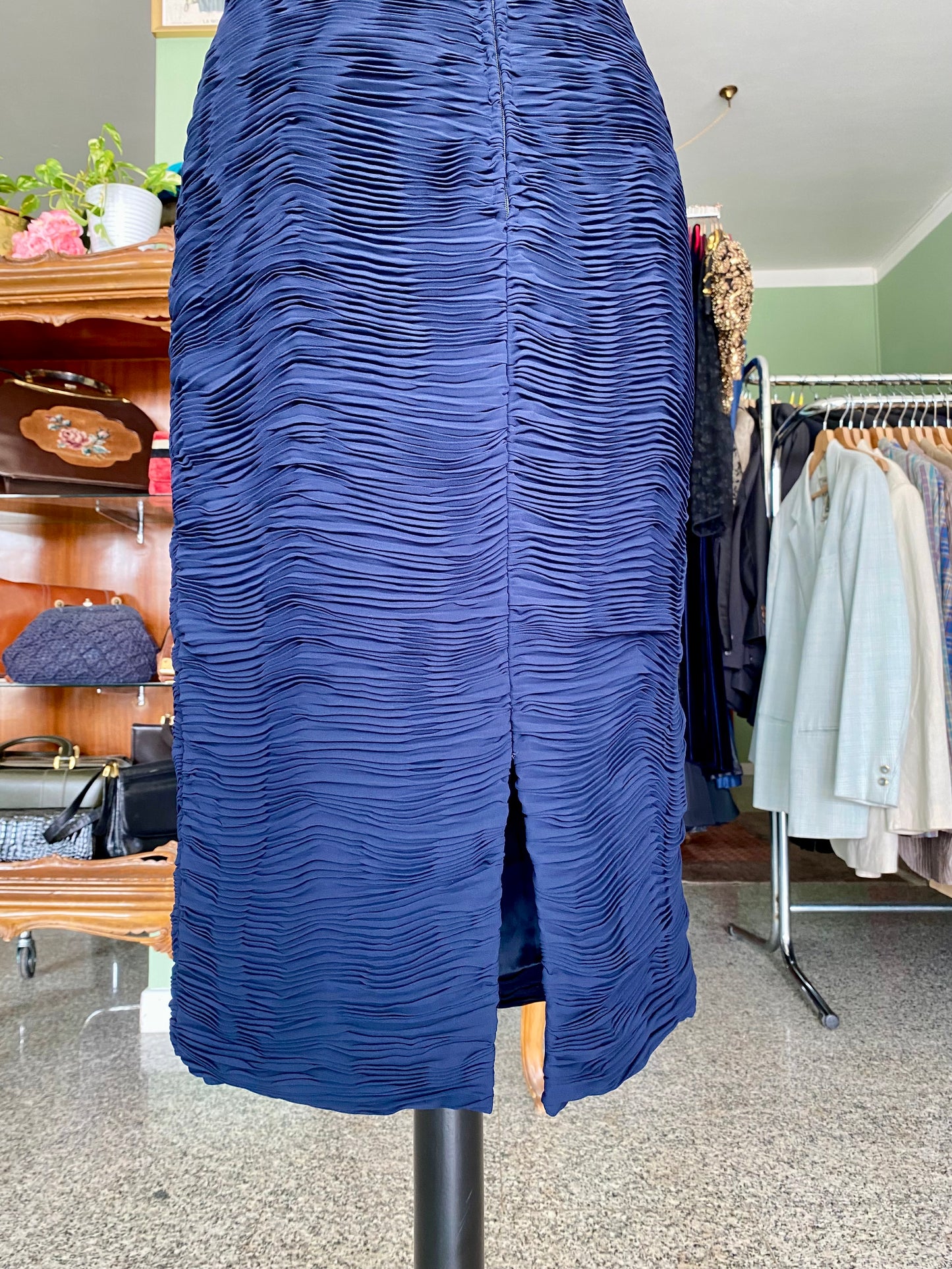 Abito vintage anni ’80 in seta plissé – omaggio allo stile Fortuny - TG. 40