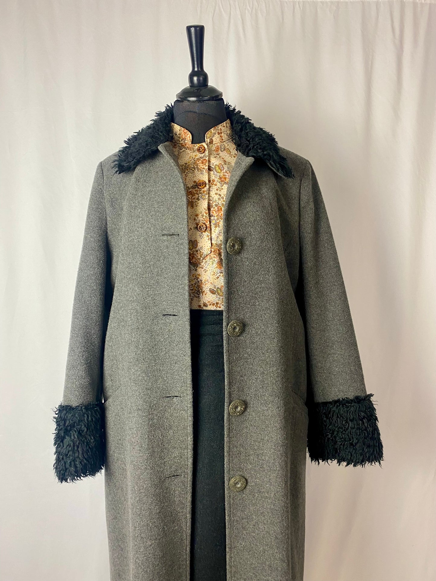 Cappotto lungo grigio in lana - TG. 42/44
