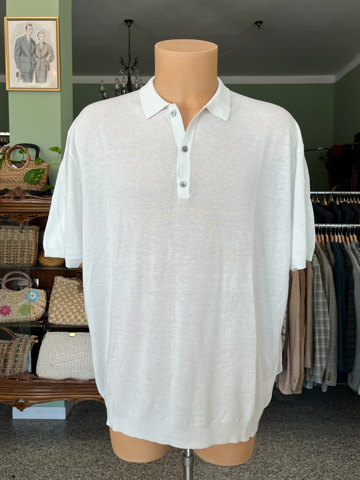 Polo a maniche corte cotone/lino tg. 58