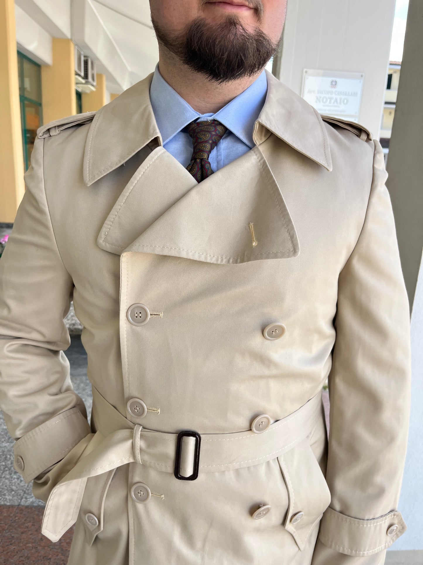 Trench anni ‘70 doppiopetto tg. 46-48