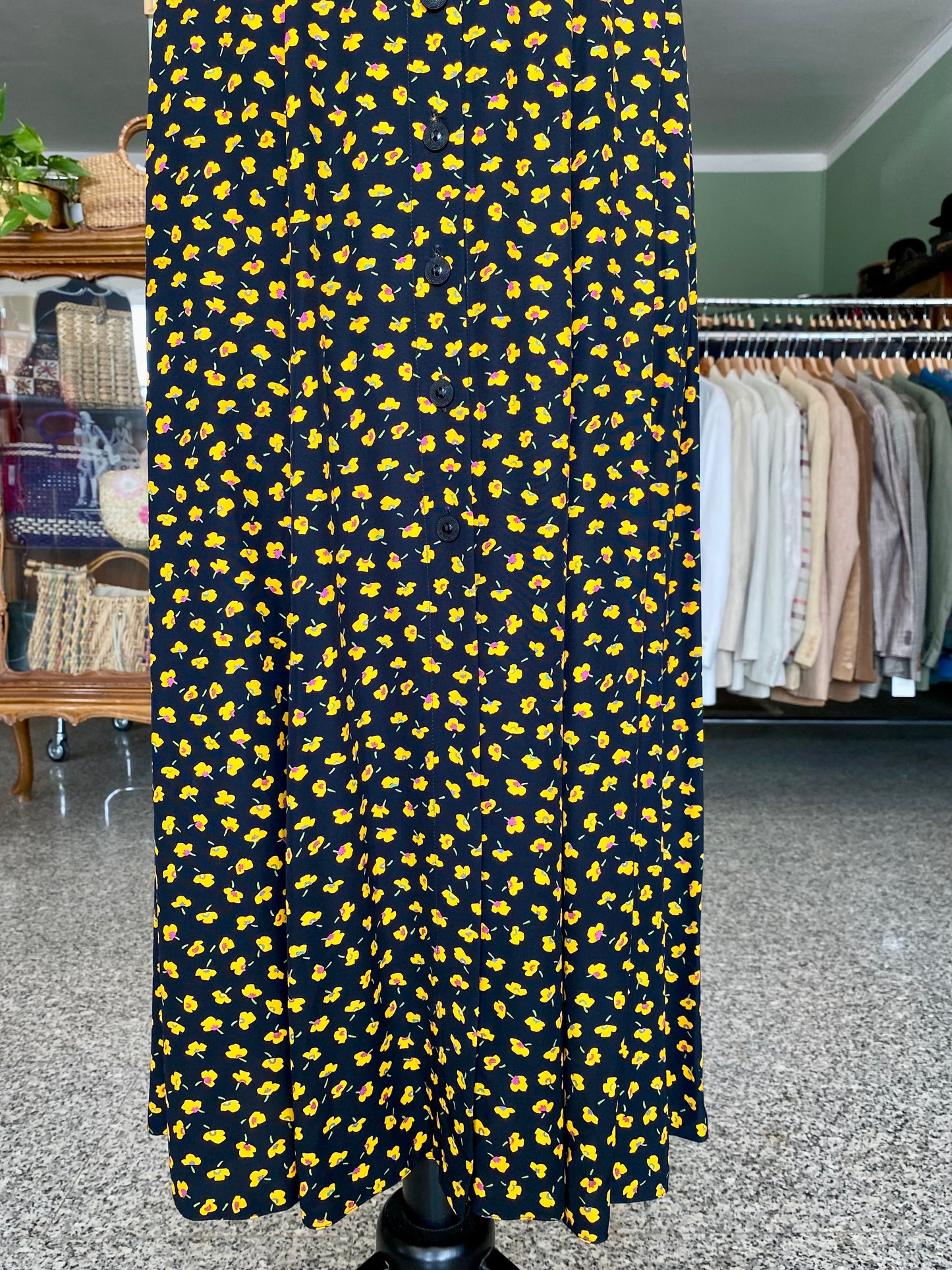 Abito estivo con micro fantasia floreale gialla - TG. 44