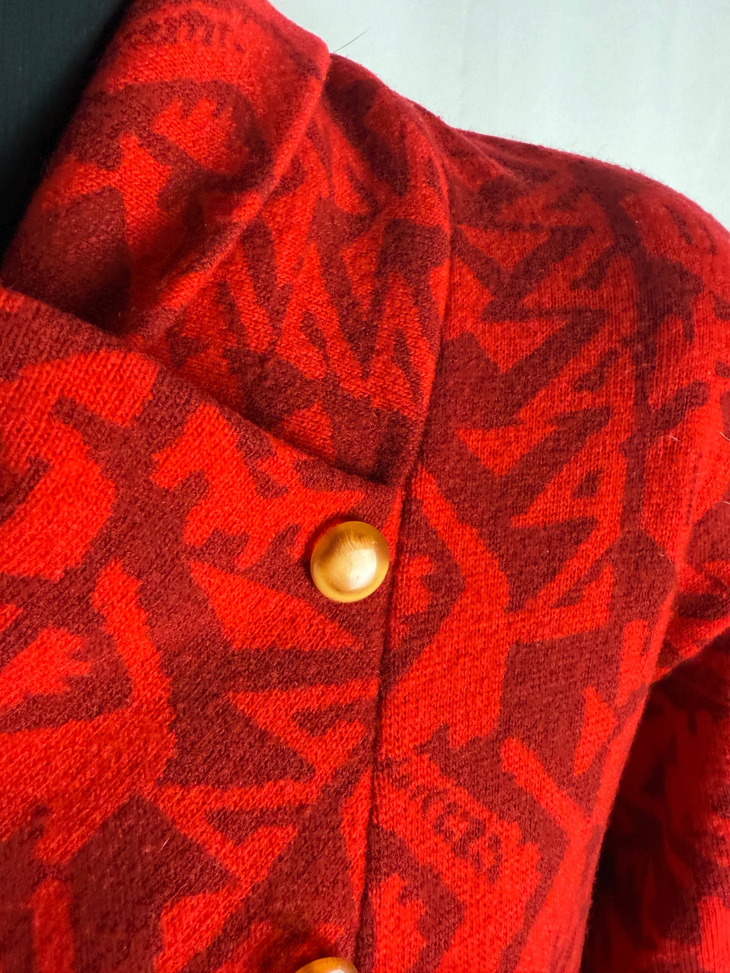 Abito anni ‘80 in maglia di lana con motivo geometrico - TG. 46/48