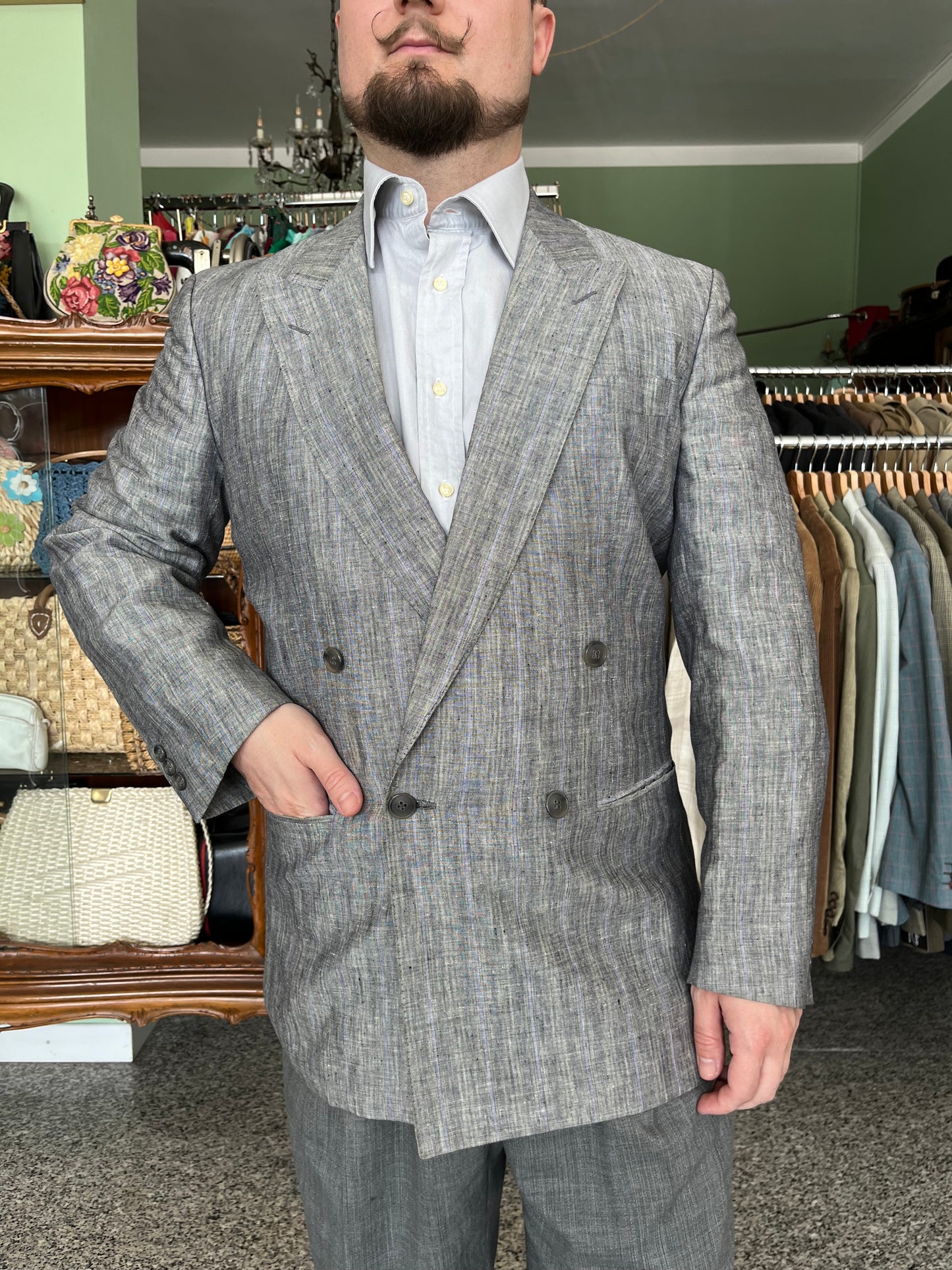 Giacca anni ‘80 in lino tg. 48-50