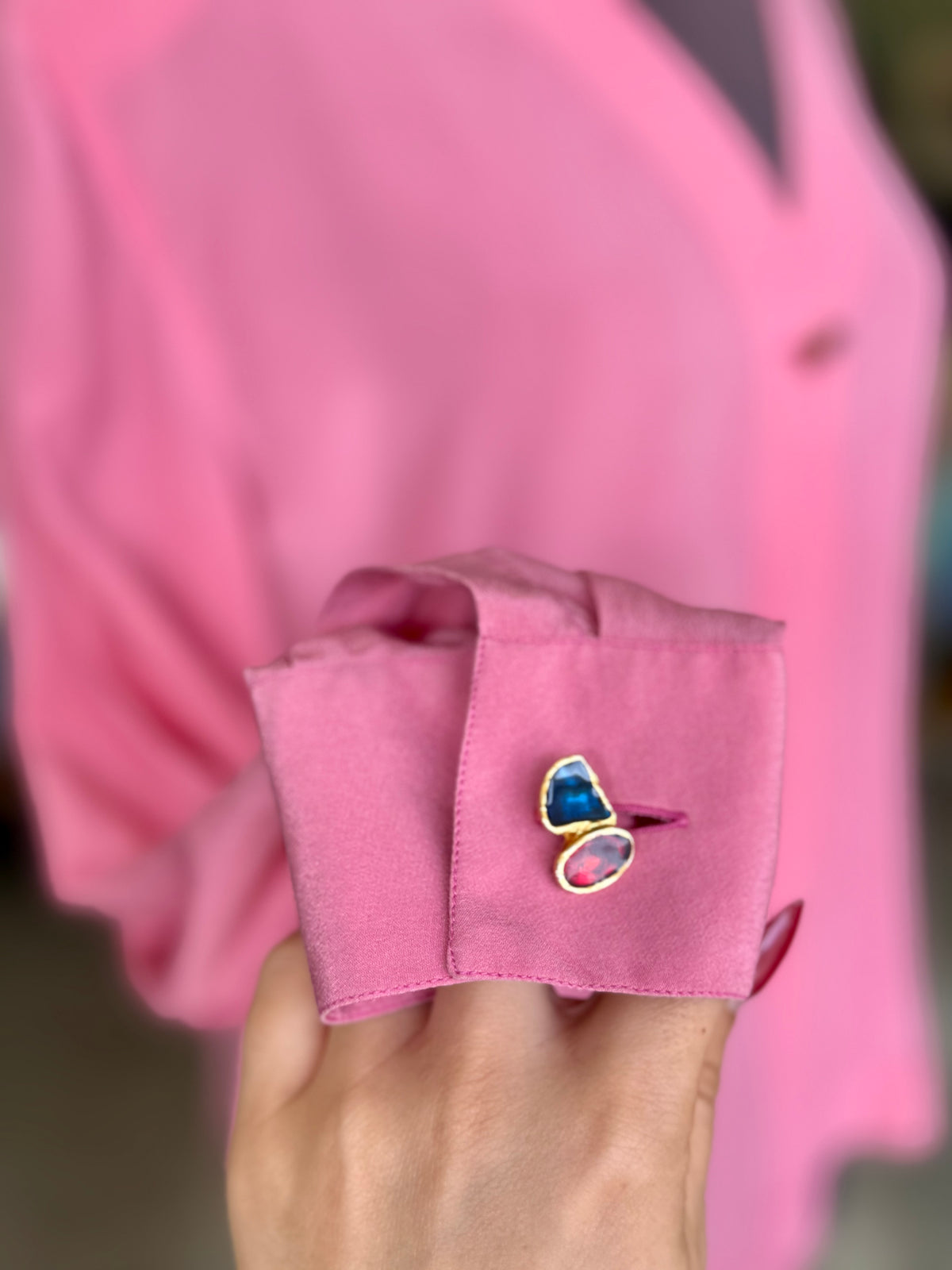 Camicia rosa in 100% seta - TG. 44/46