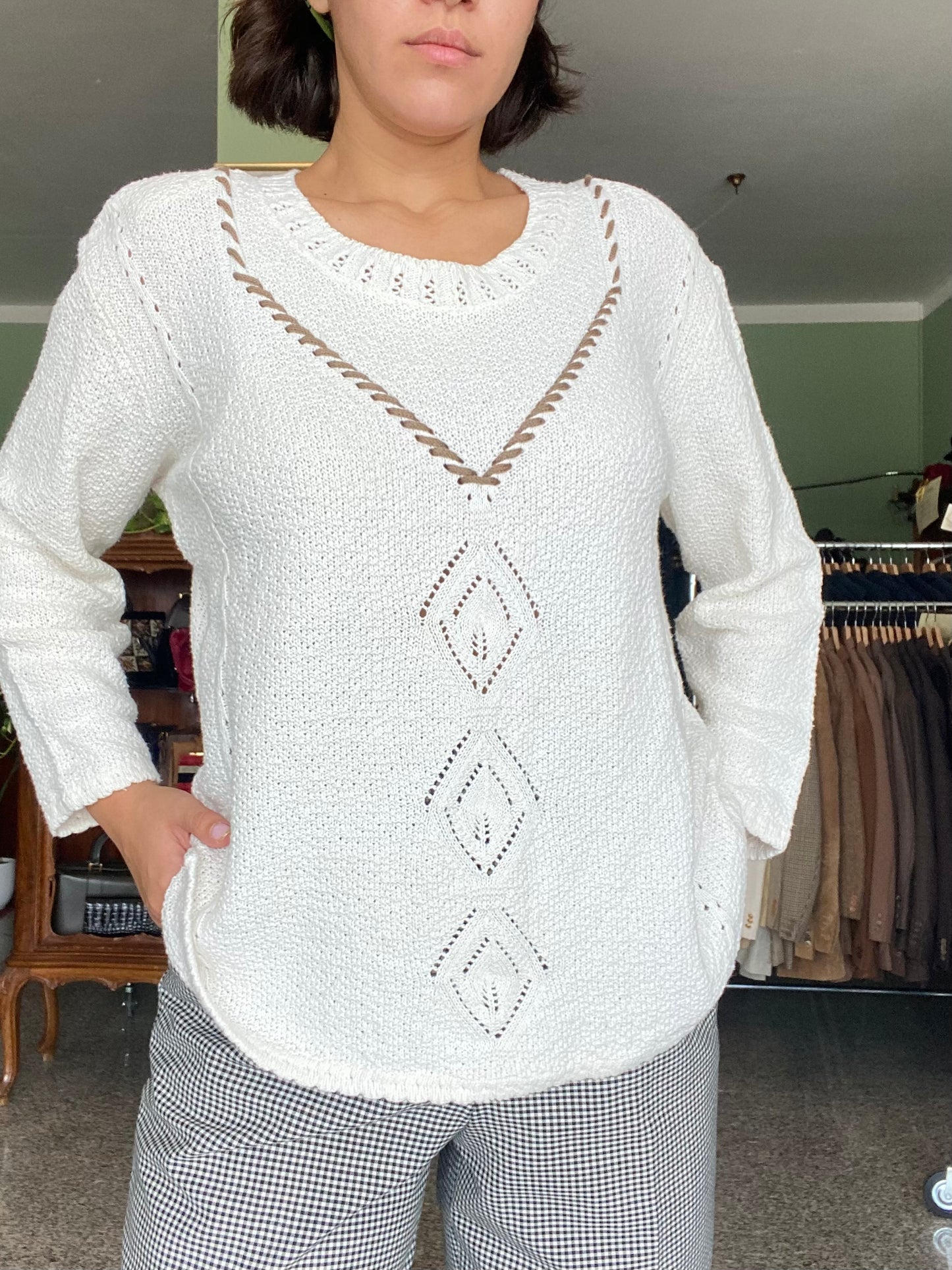 Blusa bianca in cotone - TG. 42/44/46