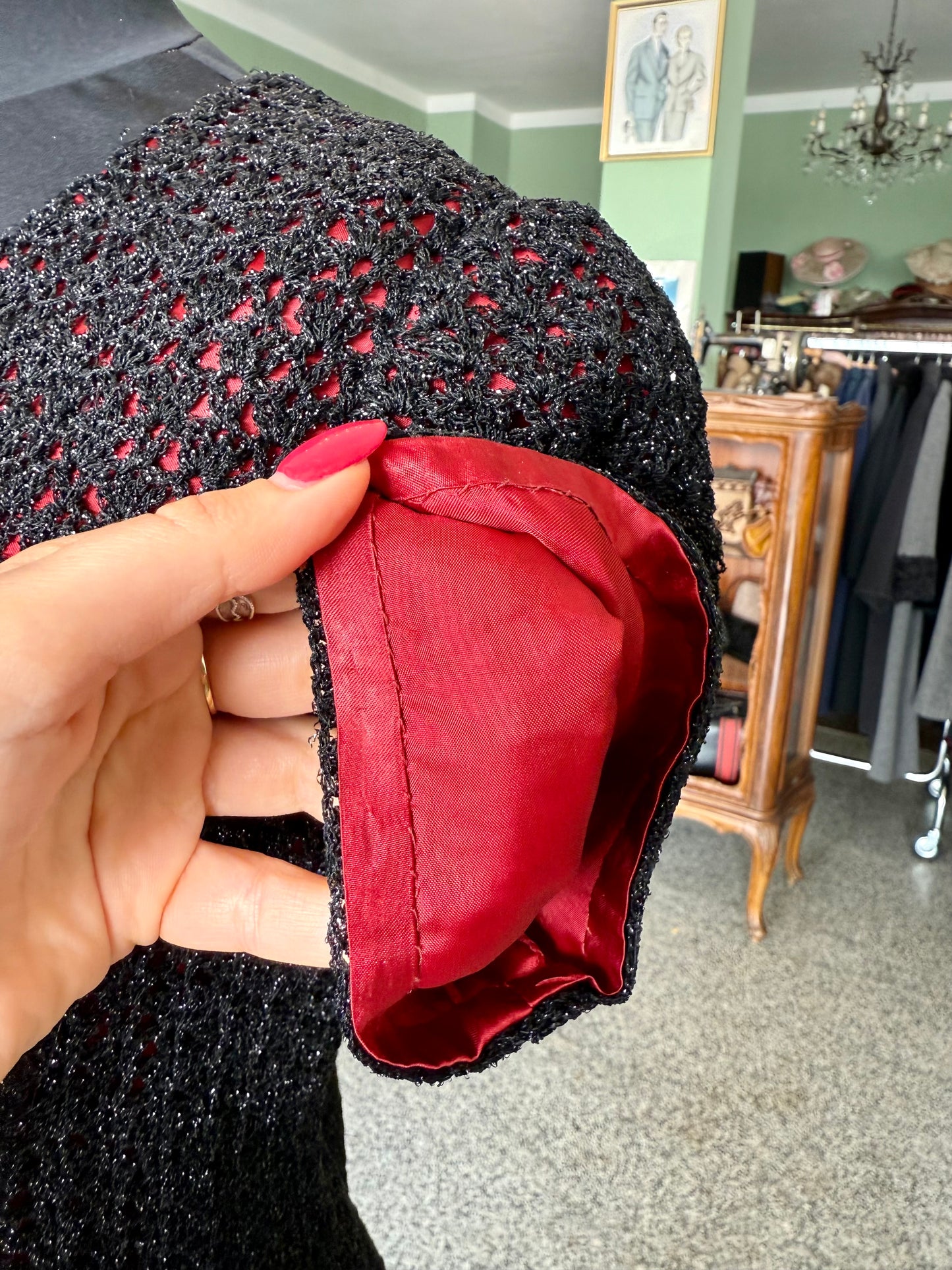 Abito anni ‘60 rosso e nero - TG. 42