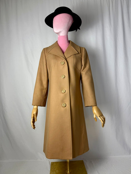 Cappotto cammello anni ’70 in pura lana - TG. 40/42