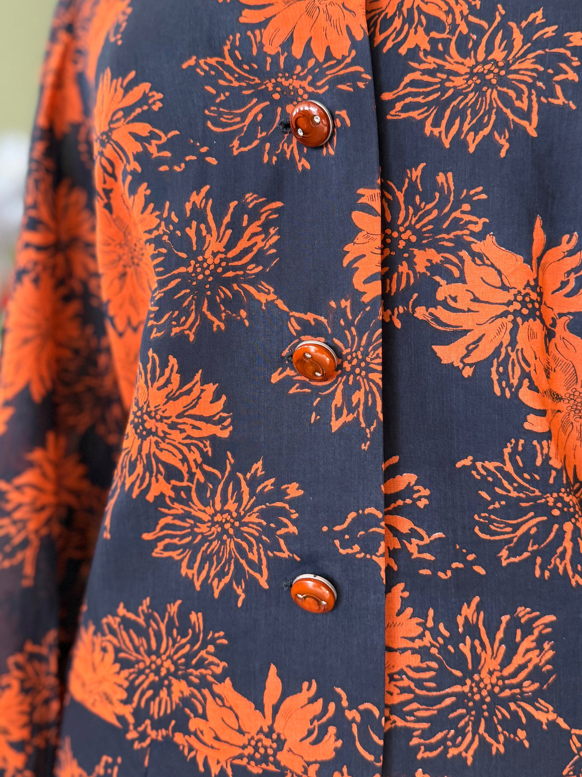 Abito sartoriale anni ‘70 blu e arancio - TG. 42
