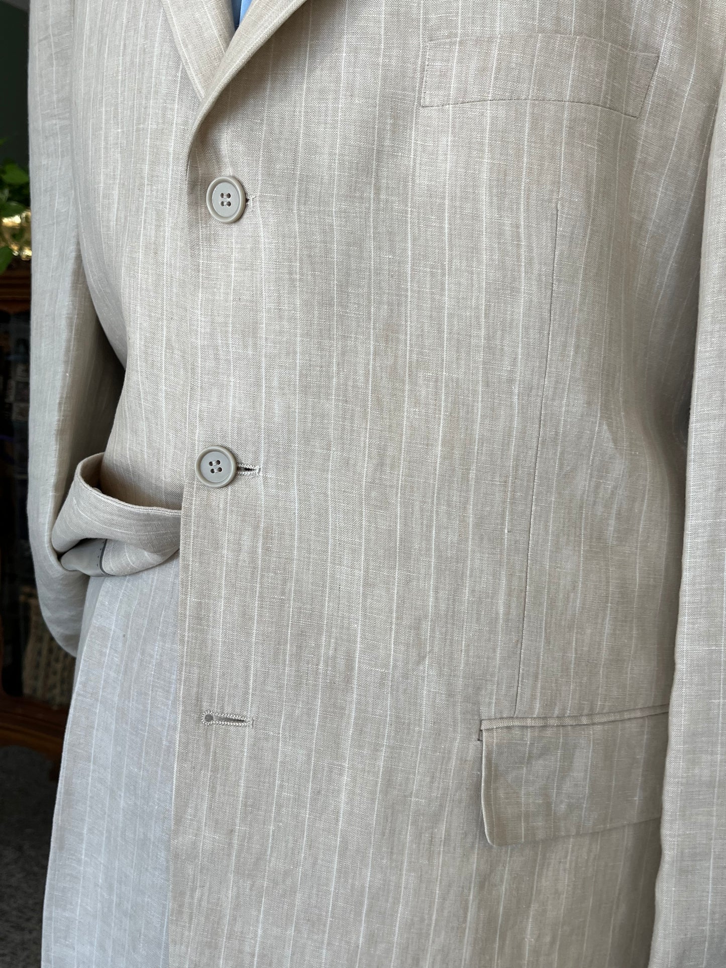 Completo in lino anni '90 tg. 58 extra lunga