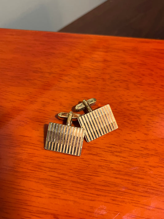 Gemelli dorati rettangolari