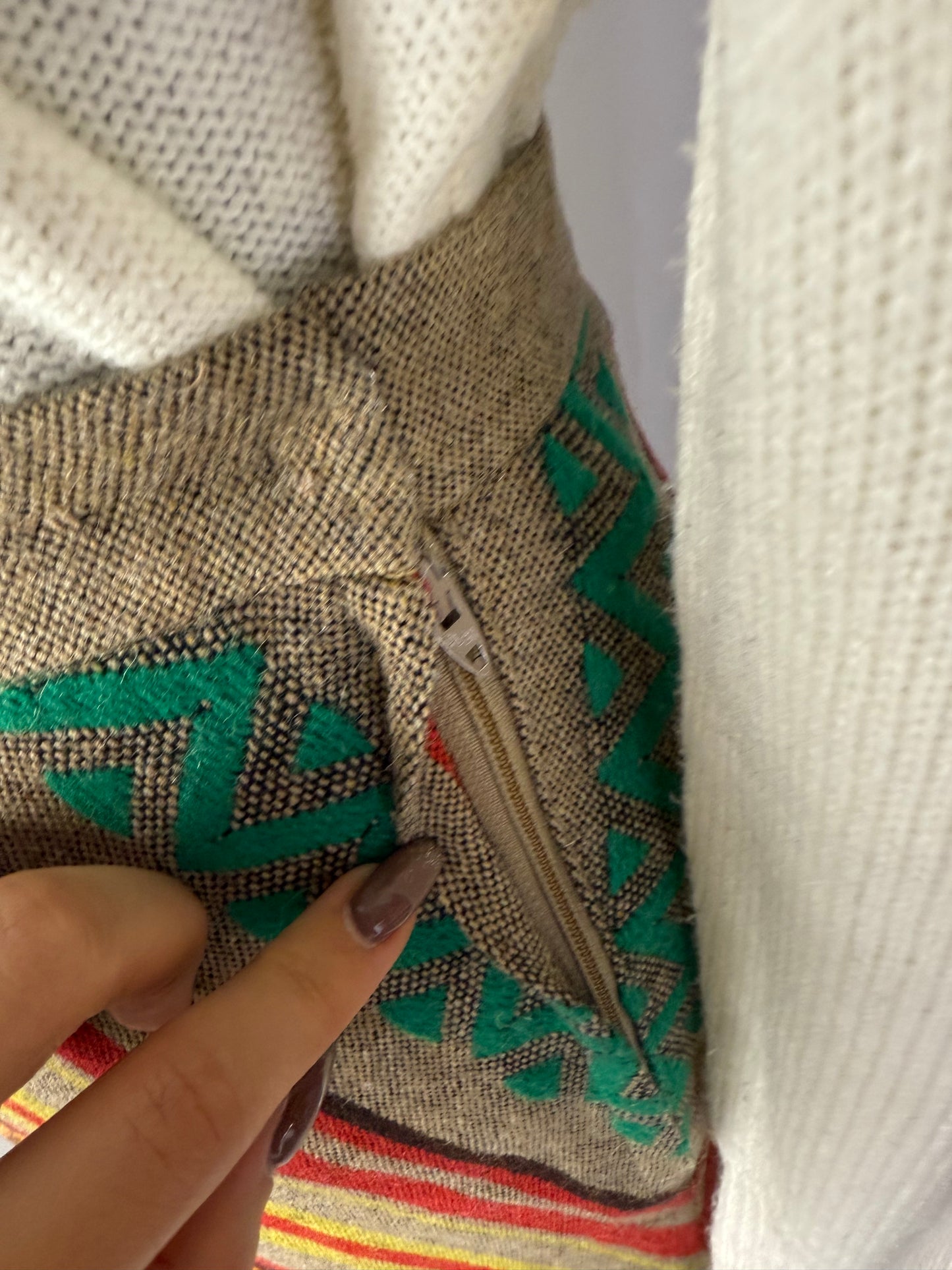 Gonna anni ’70 in lana etnica multicolore - TG. 40