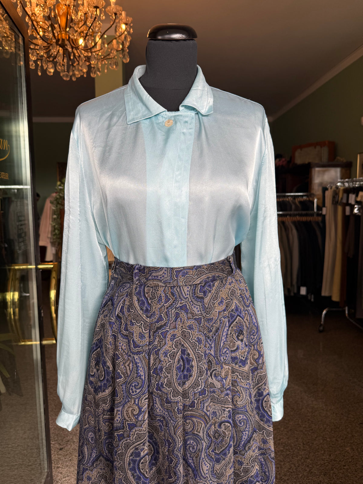 Camicia azzurra in raso - TG. 44/46
