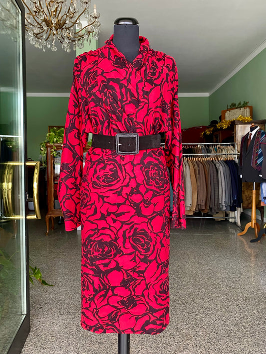 Abito in maglia di lana con rose - TG. 40/42/44