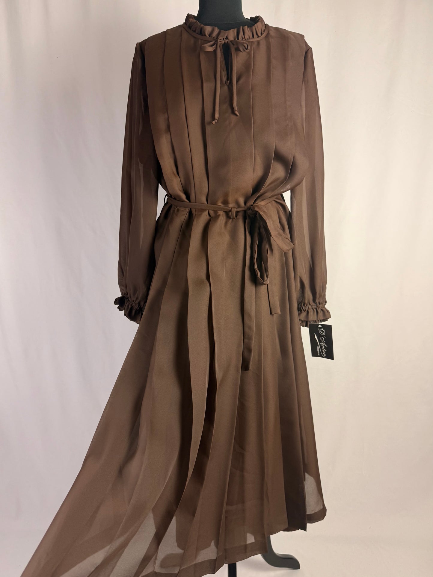 Abito anni ‘60 color cioccolato - TG. 54 circa