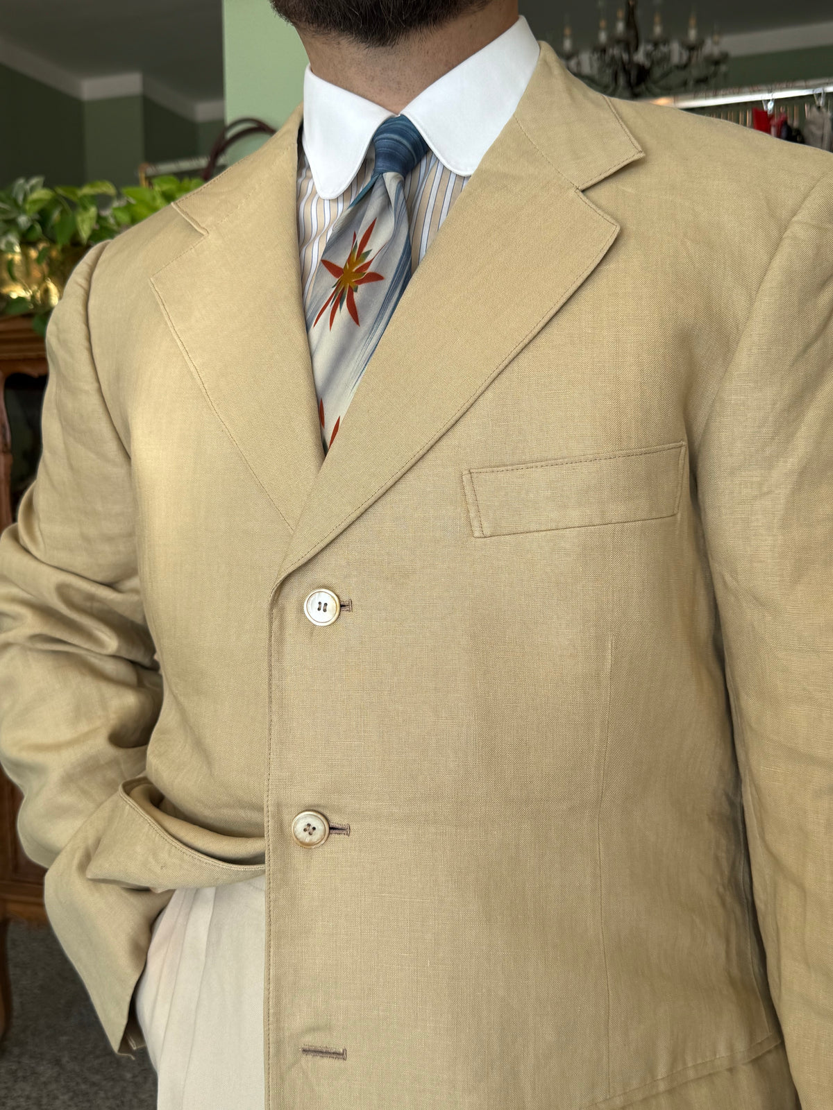 Giacca sartoriale anni ‘80 tg. 52-54 extra-lunga