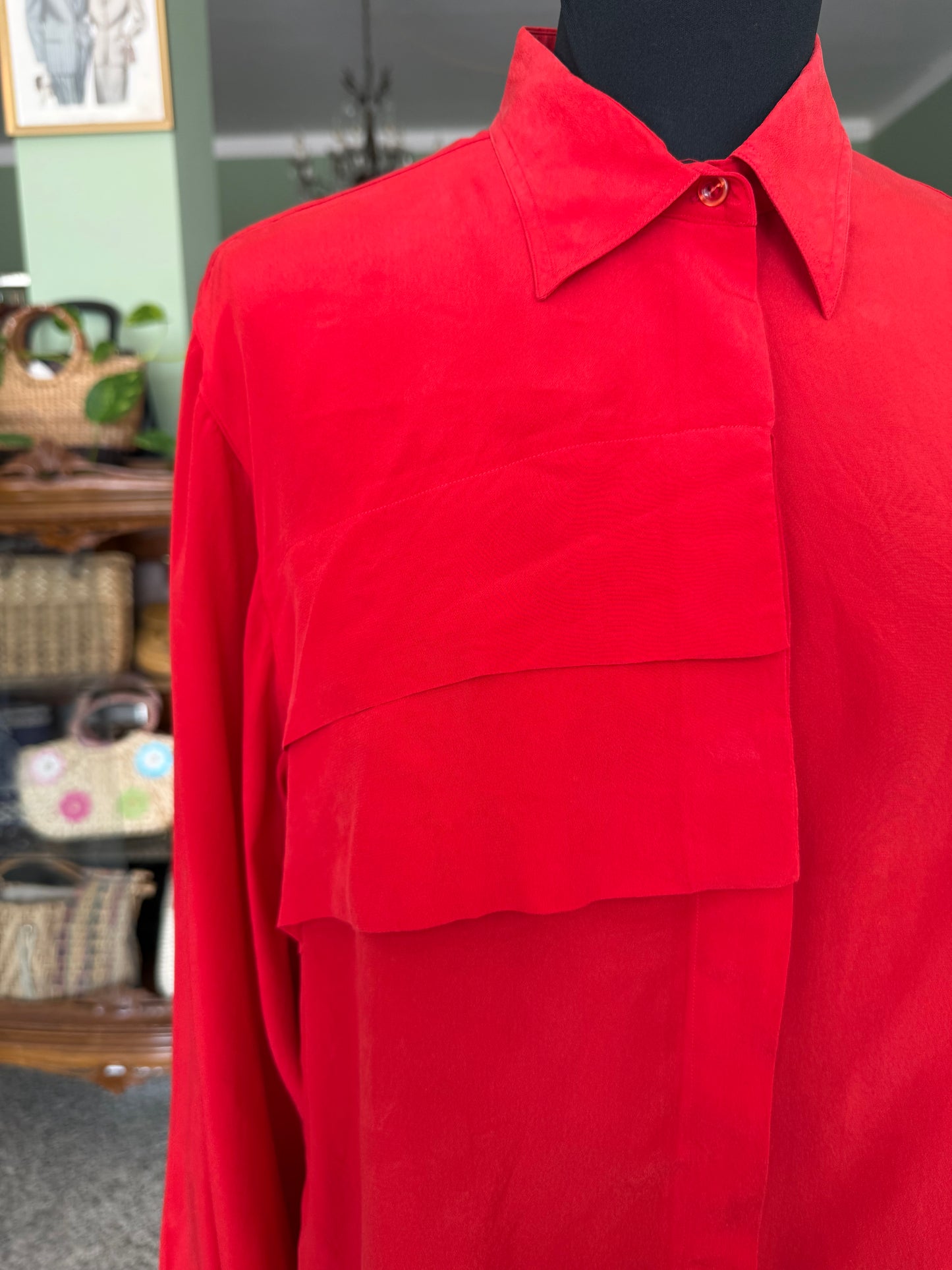 Camicia rossa in pura seta - TG. 42/44