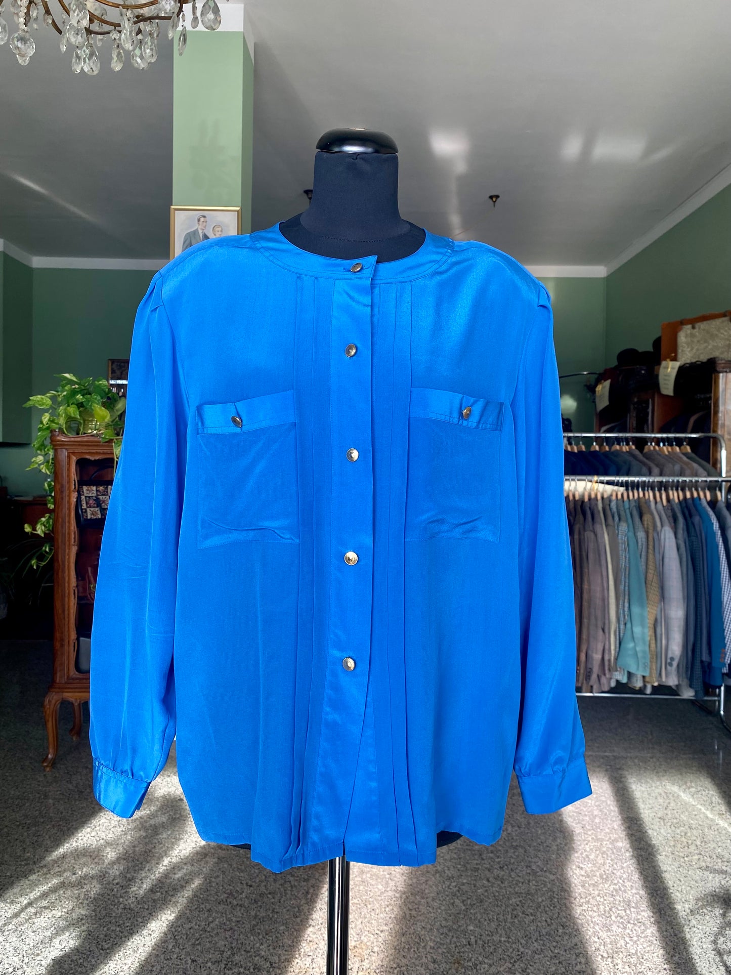 Camicia in seta blu - TG. 48/50