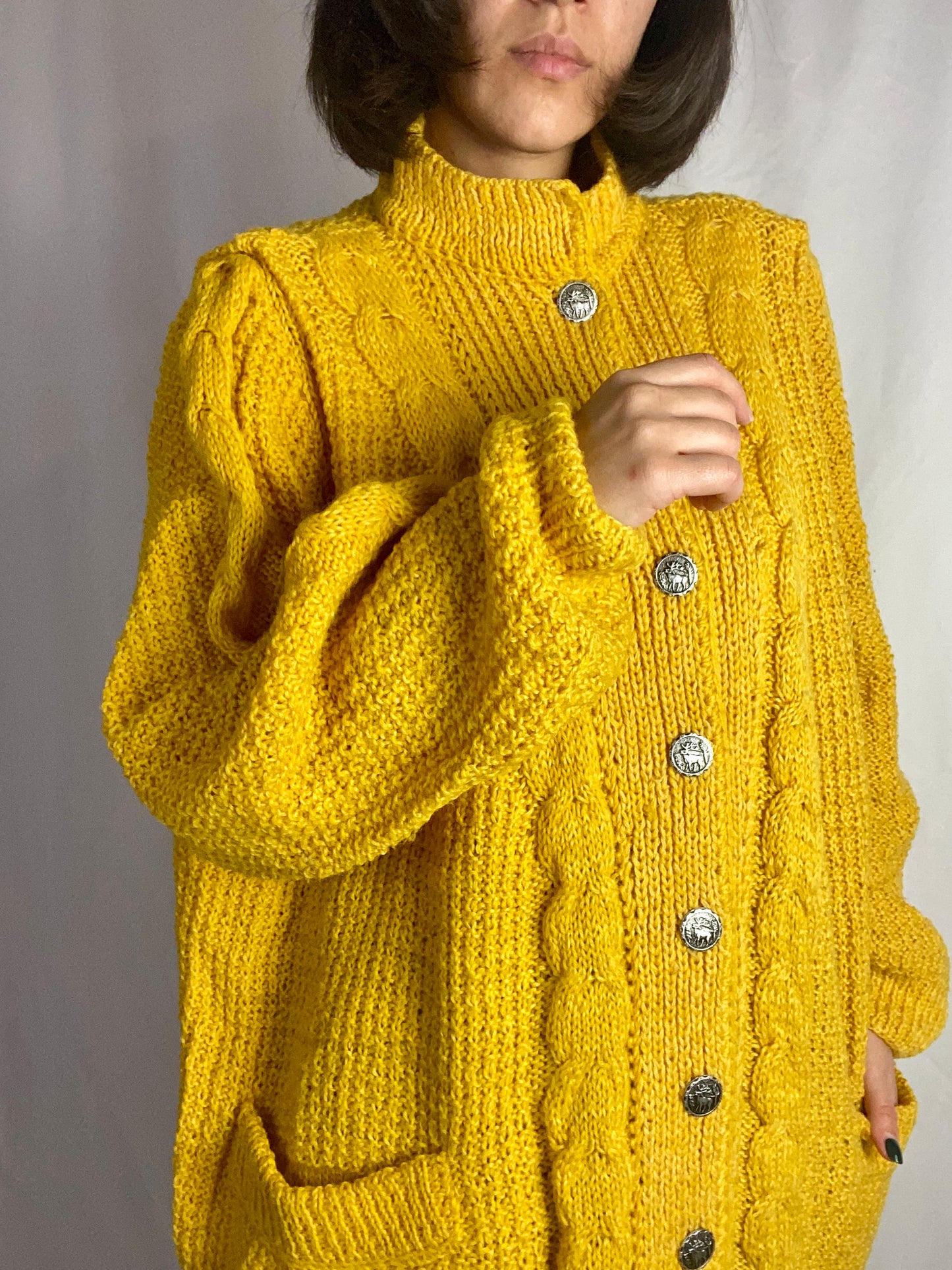 Cardigan tirolese giallo - TG. 60 - 64