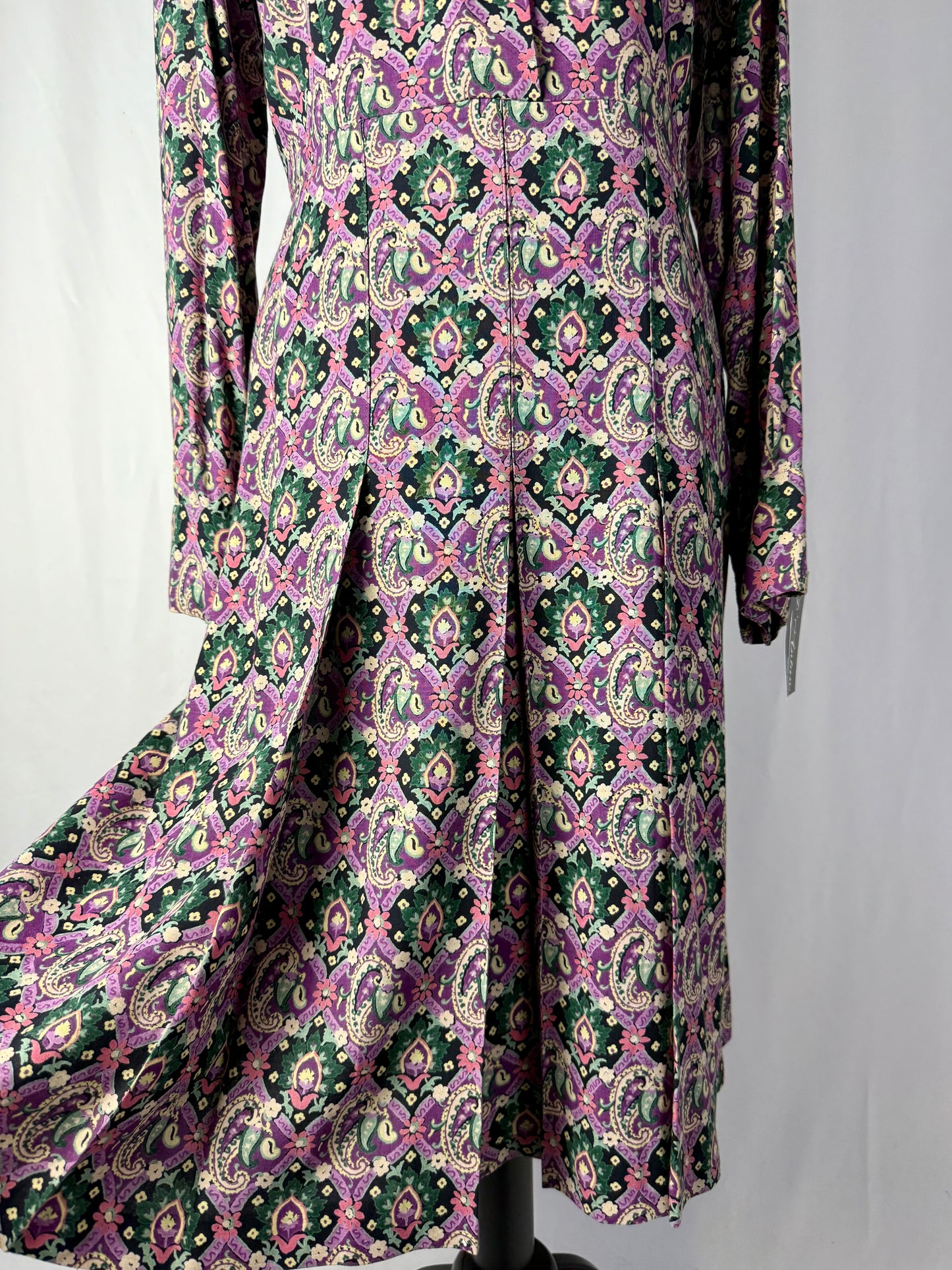 Abito anni ‘70 stampa paisley viola - TG. 44