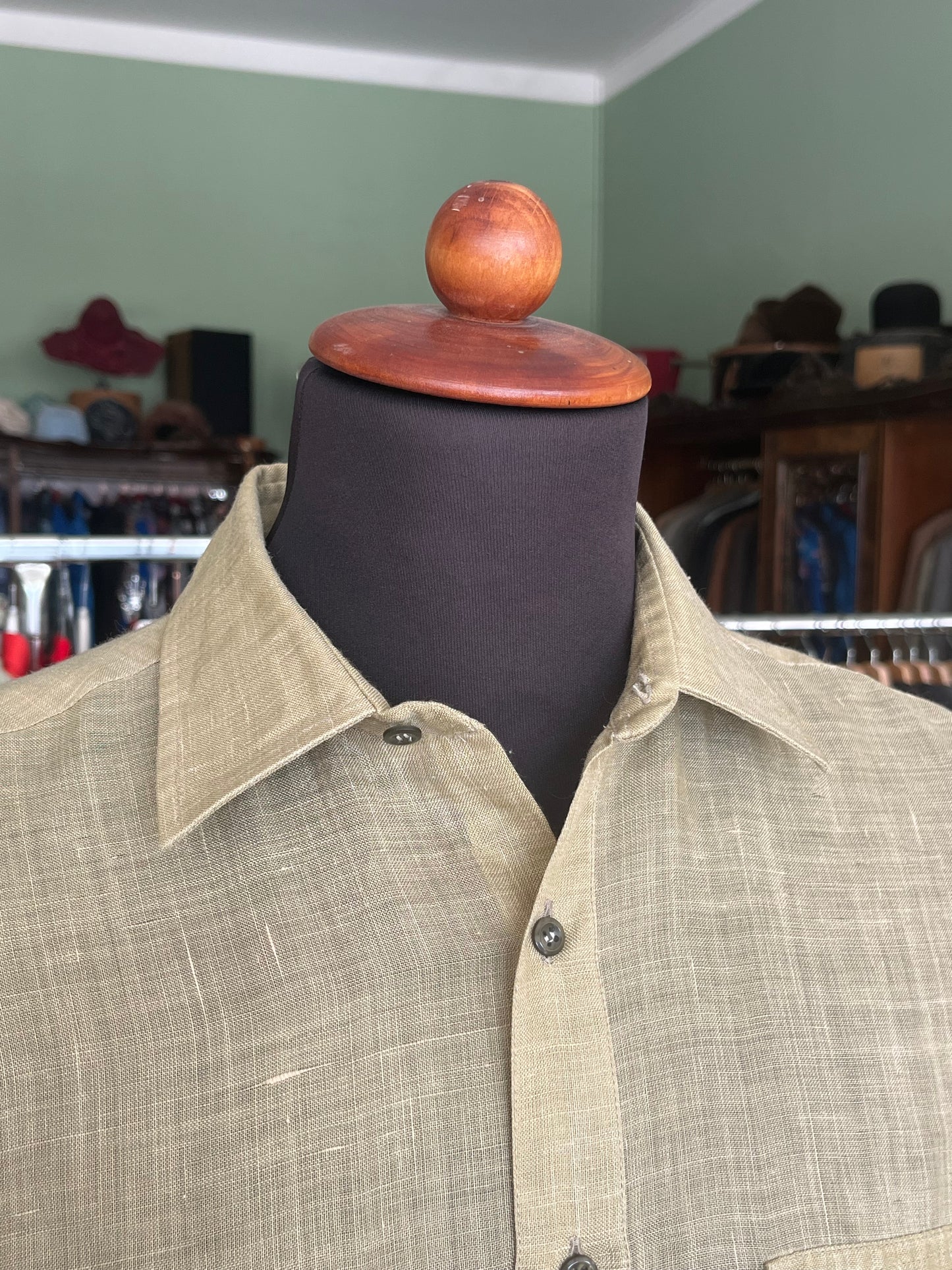Camicia a maniche corte lino XS-S