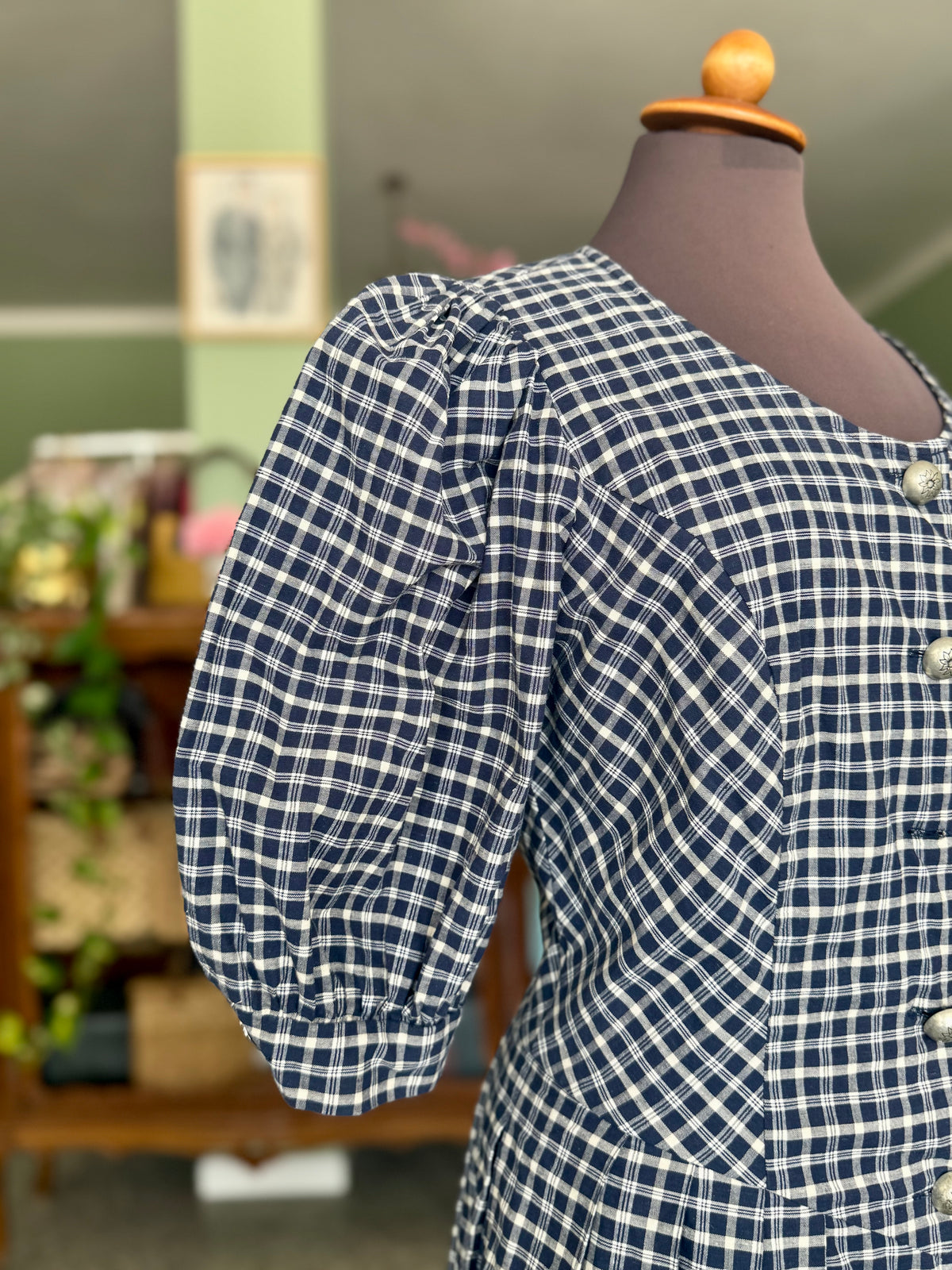 Abito tirolese Vichy in cotone - TG. 44/46