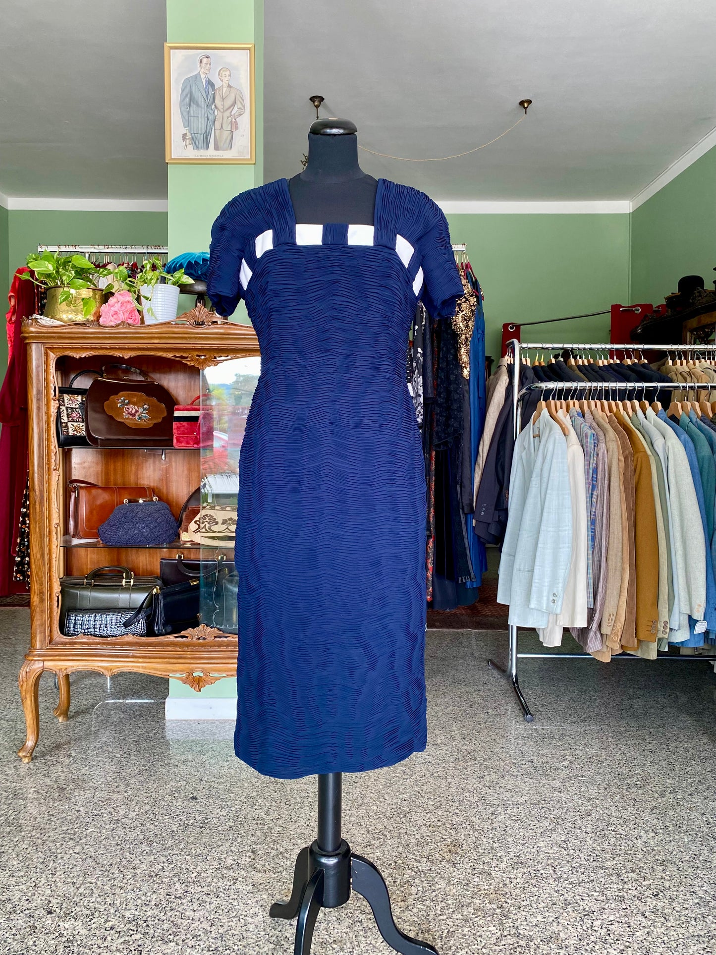 Abito vintage anni ’80 in seta plissé – omaggio allo stile Fortuny - TG. 40