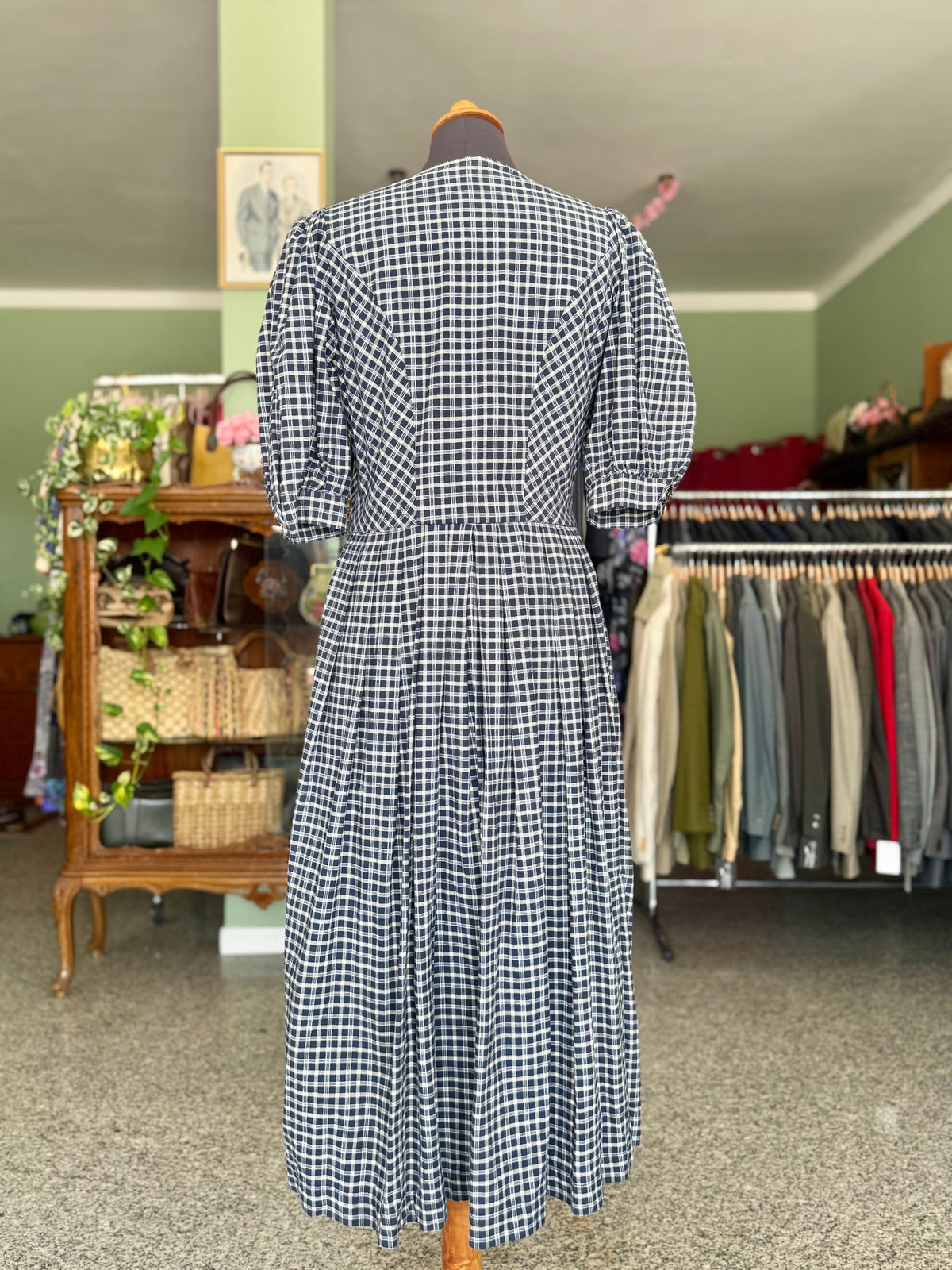 Abito tirolese Vichy in cotone - TG. 44/46