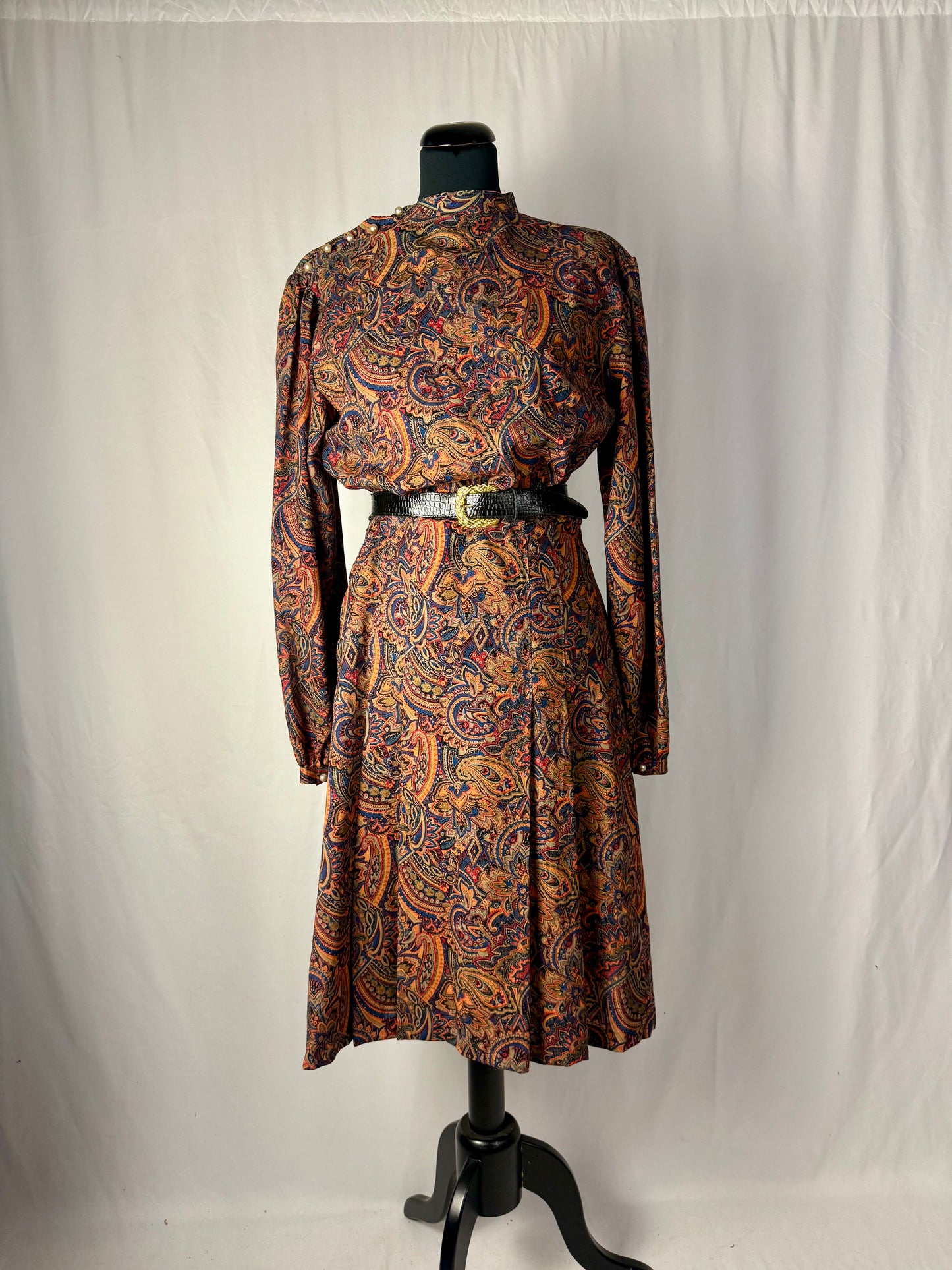 Abito anni ‘70 sartoriale con perline - TG. 42