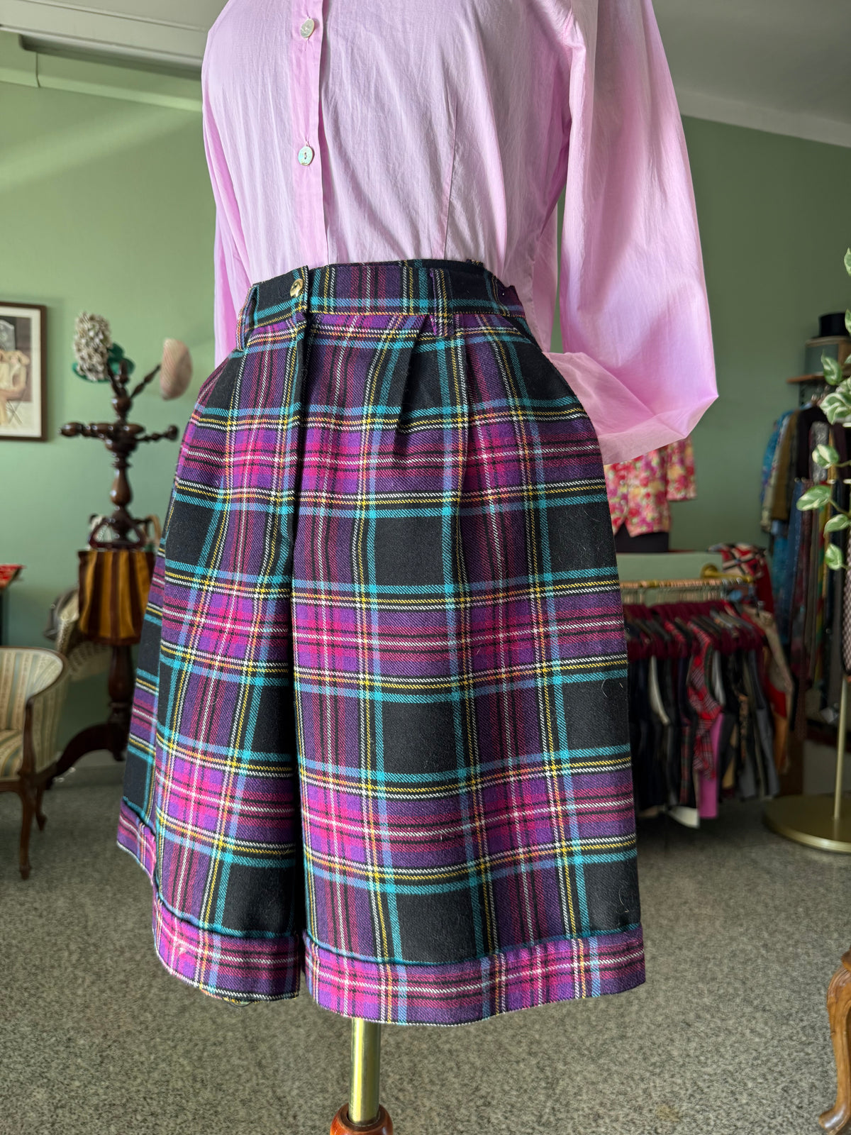 Pantaloncini in lana tartan - TG. 38