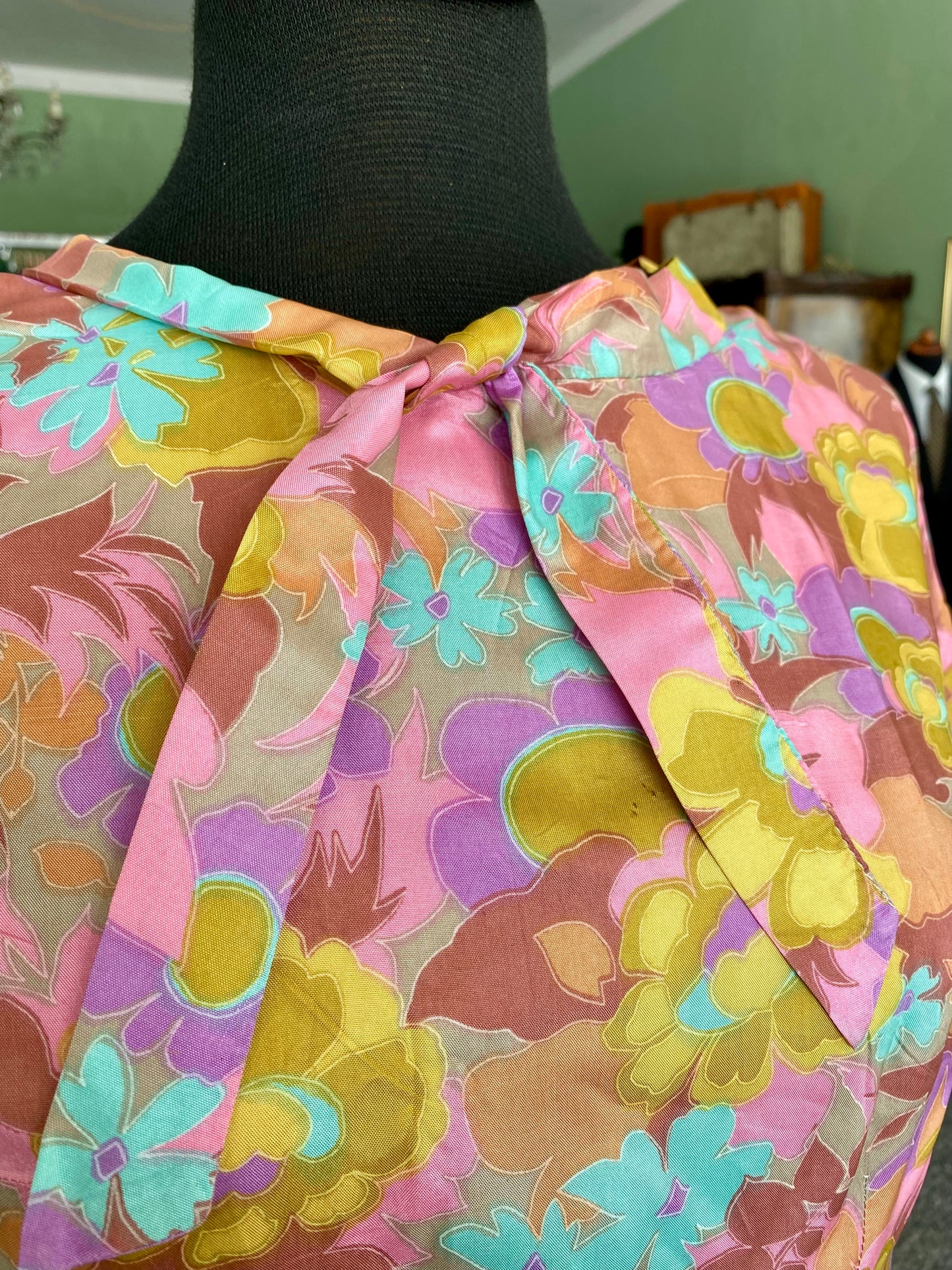 Abito in seta anni ‘60 con stampa iconica - TG. 46