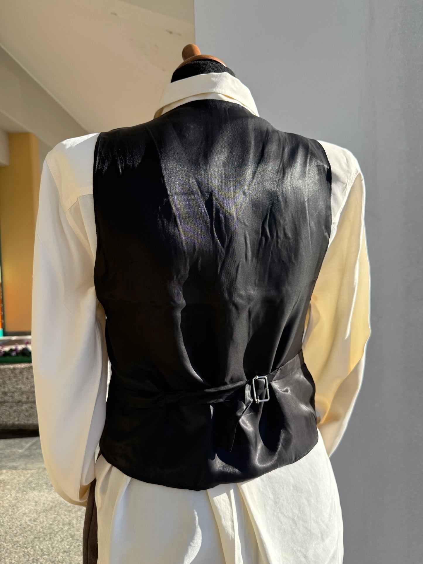 Gilet classico nero gessato - TG. 40