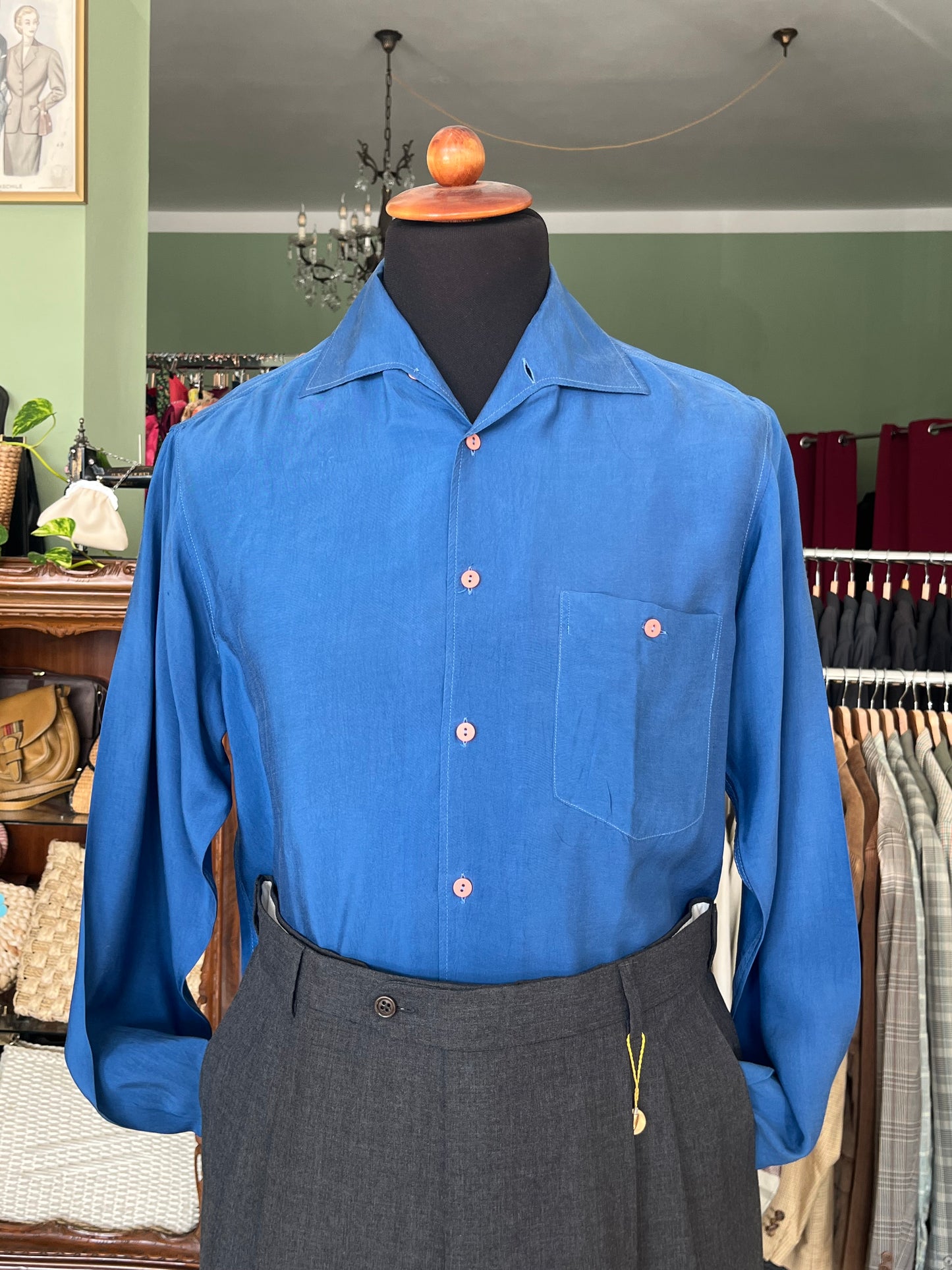 Camicia in cupro anni ‘80 tg. M-L