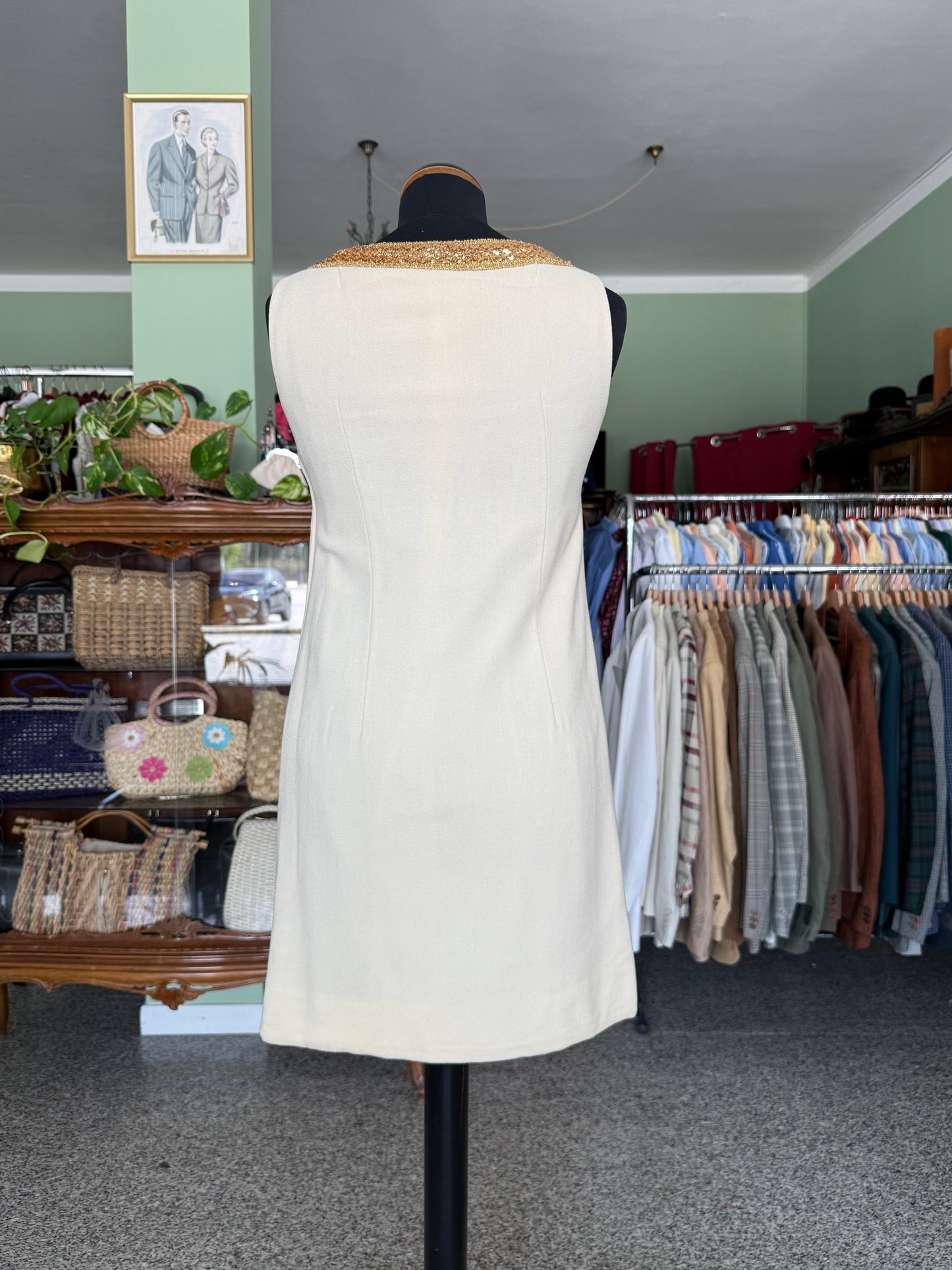 Mini dress anni ‘60 con strass oro - TG. 38