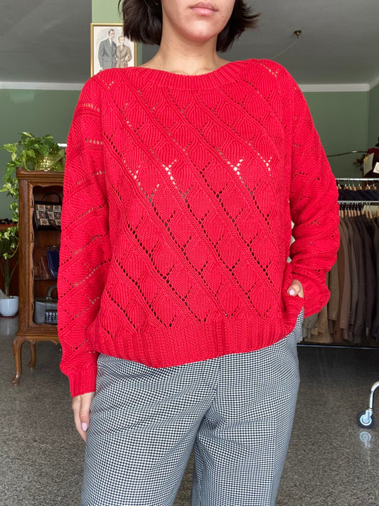 Blusa rossa in cotone - TG. 48/50/52
