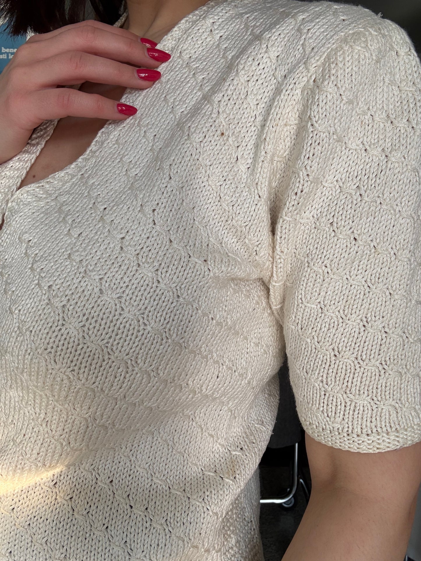 Cardigan artigianale panna - TG. 40