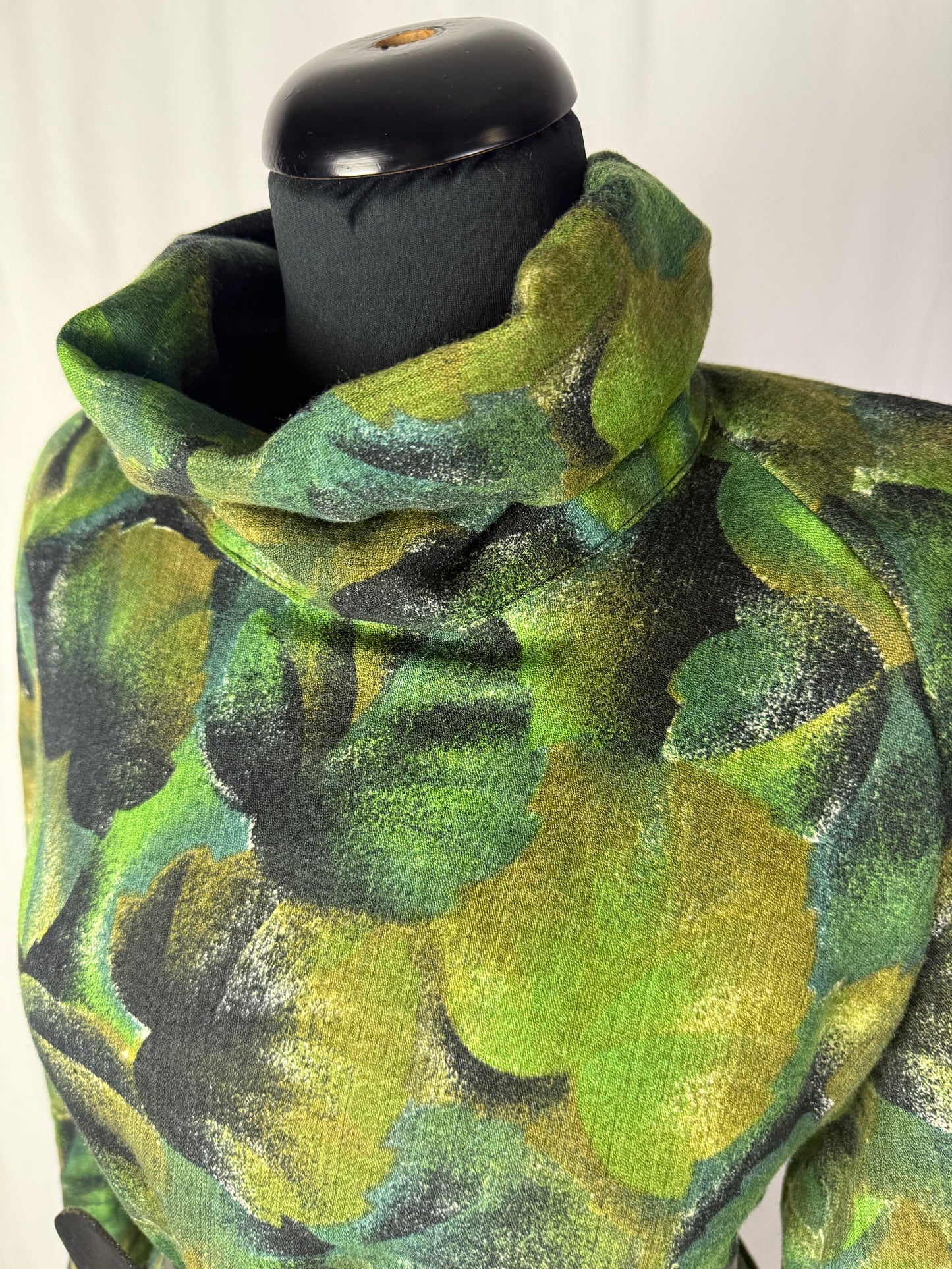 Abito in pura lana con stampa foglie - TG. 48/50