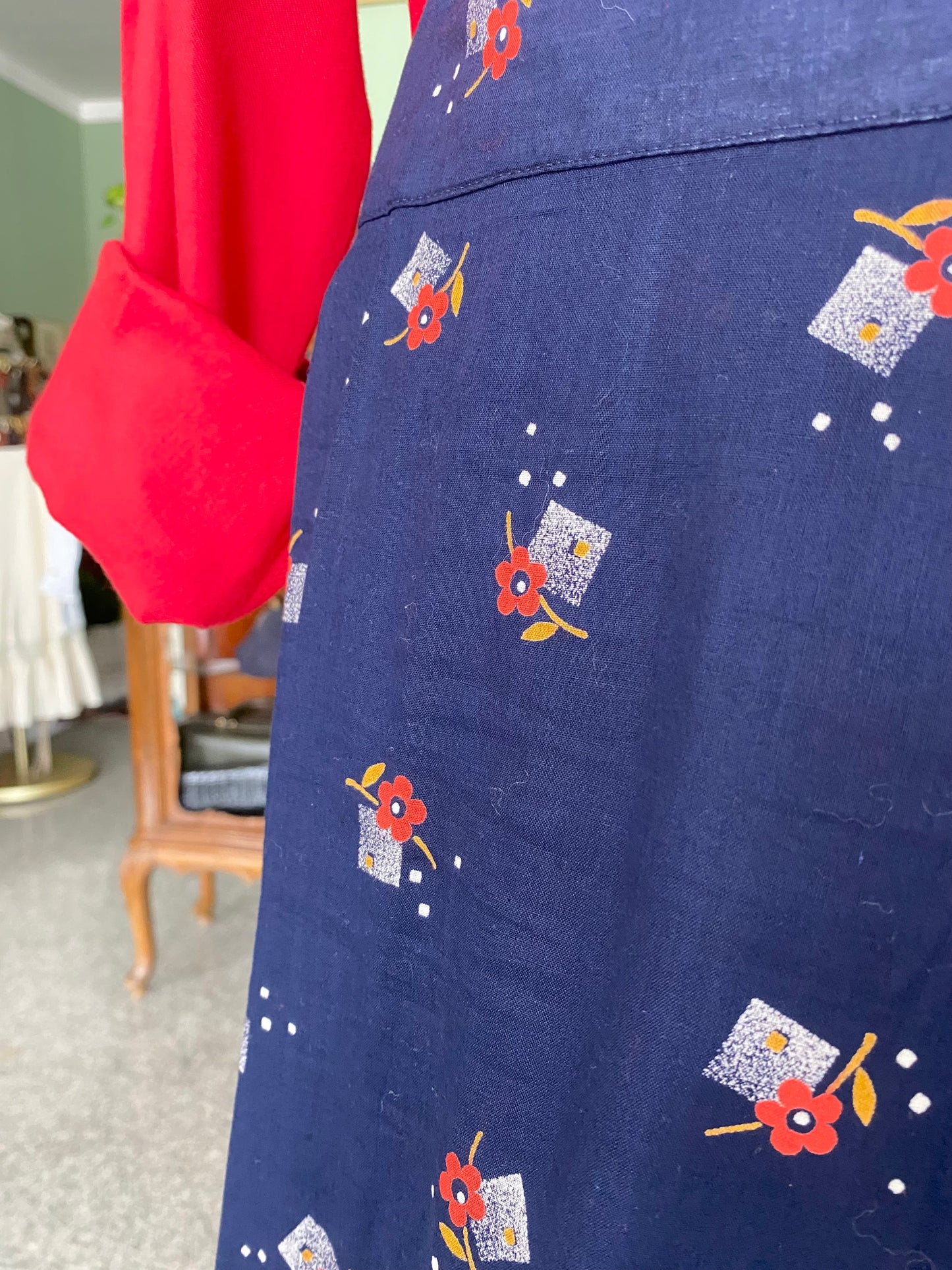 Maxi gonna in tela di cotone anni ‘70 - TG. 38