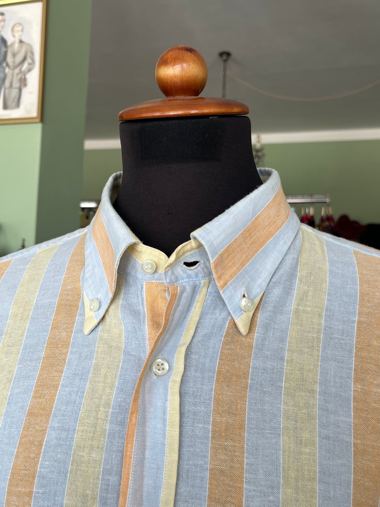 Camicia a maniche corte lino L-XL