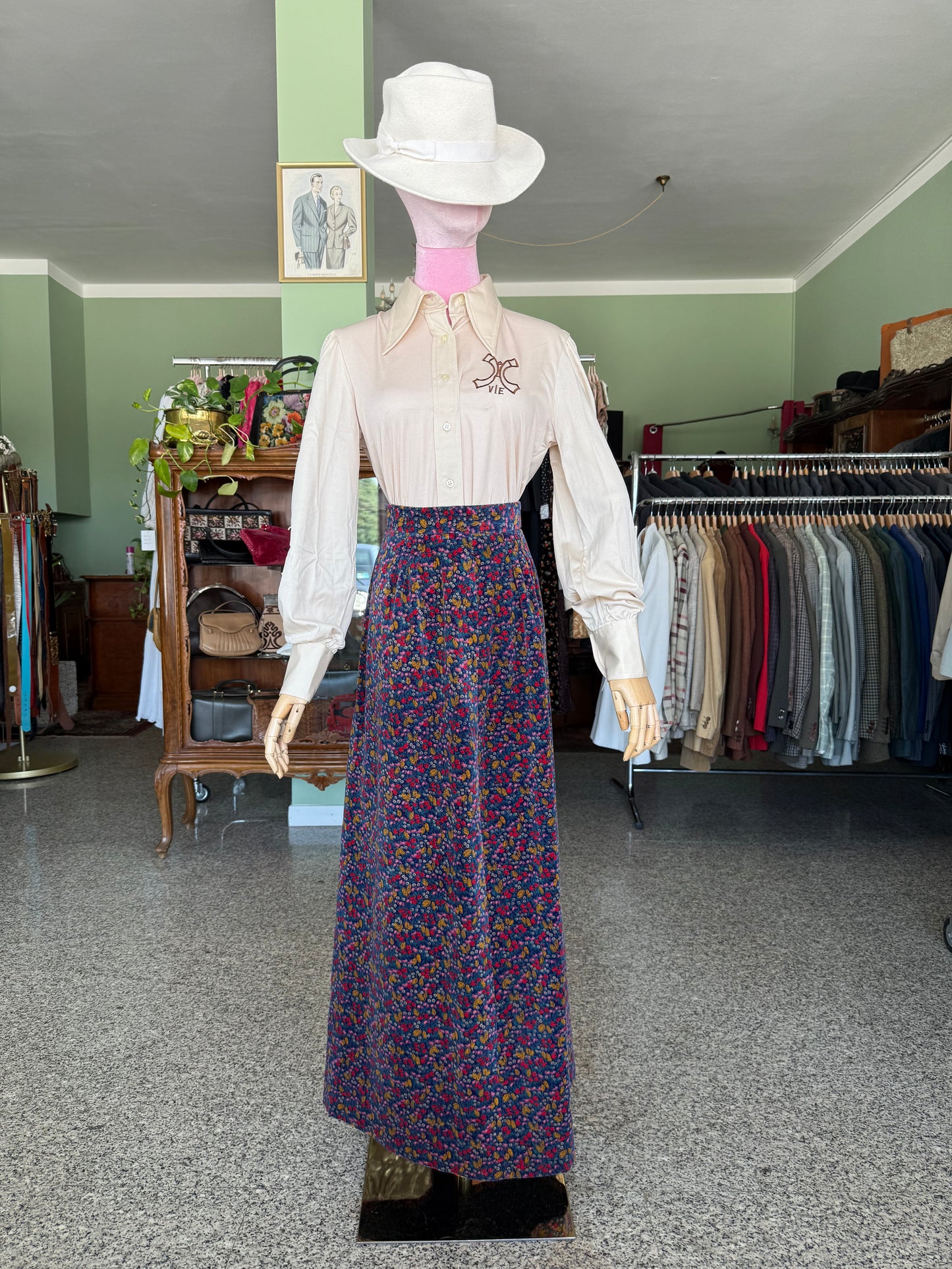 Maxi gonna anni ‘70 in velluto - TG. 38