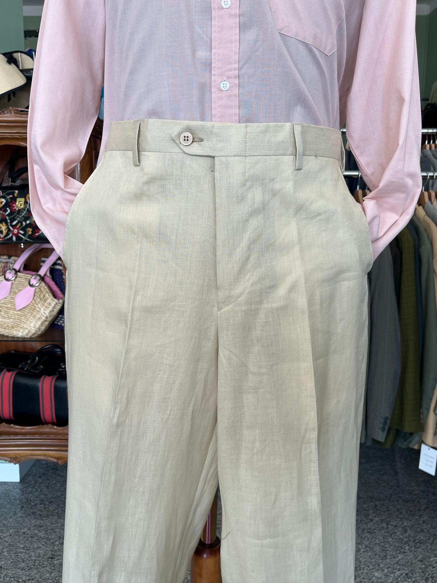 Completo in lino crema NOS tg. 52