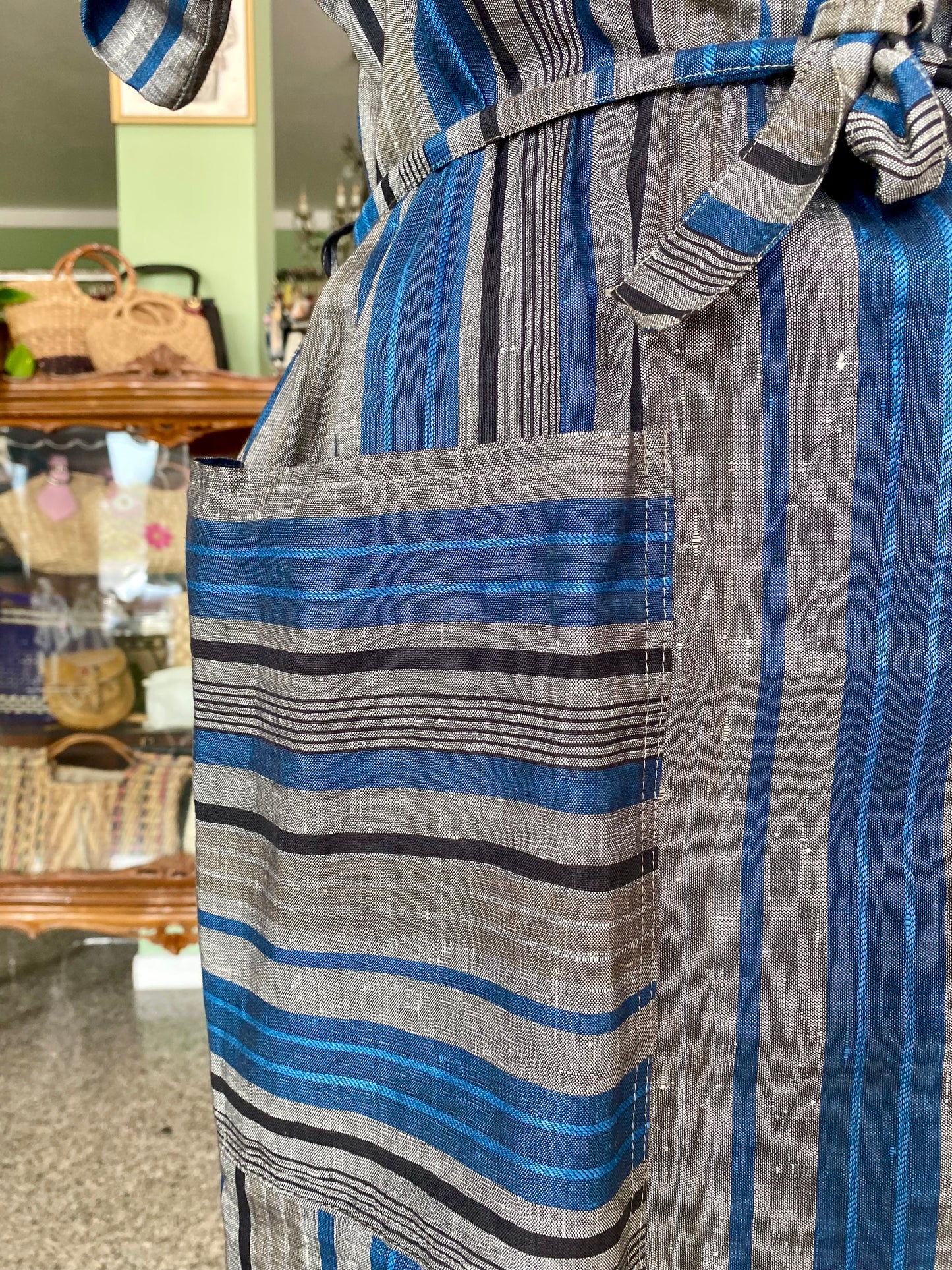 Abito in shantung di seta mosto lino - TG. 42/44