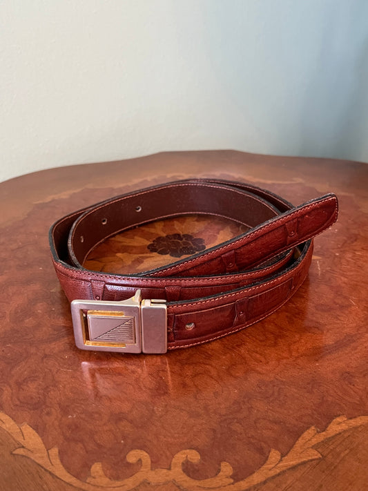Cintura in pelle marrone