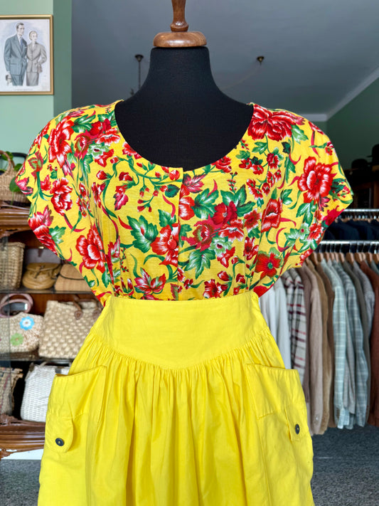 Blusa in cotone con stampa floreale - TG. 46 circa
