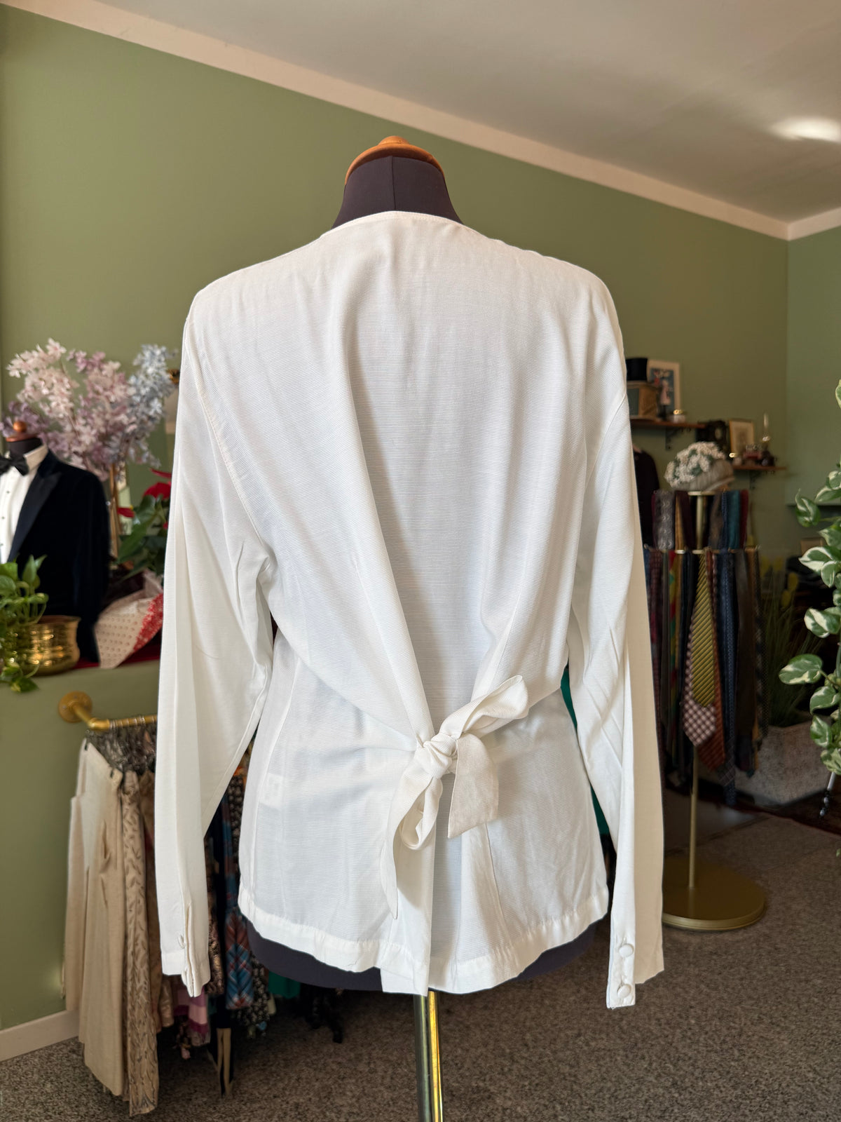 Camicia in cotone con ricami floreale - TG. 44