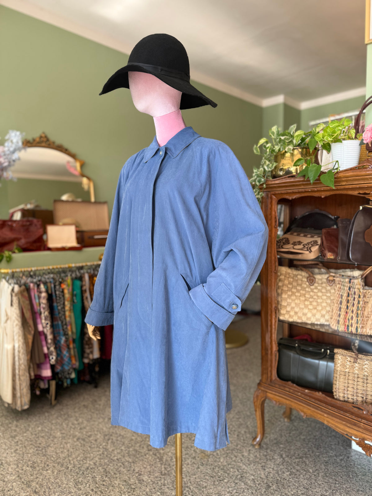 Trench anni ‘80 azzurro fiordalisio- TG. 44-50
