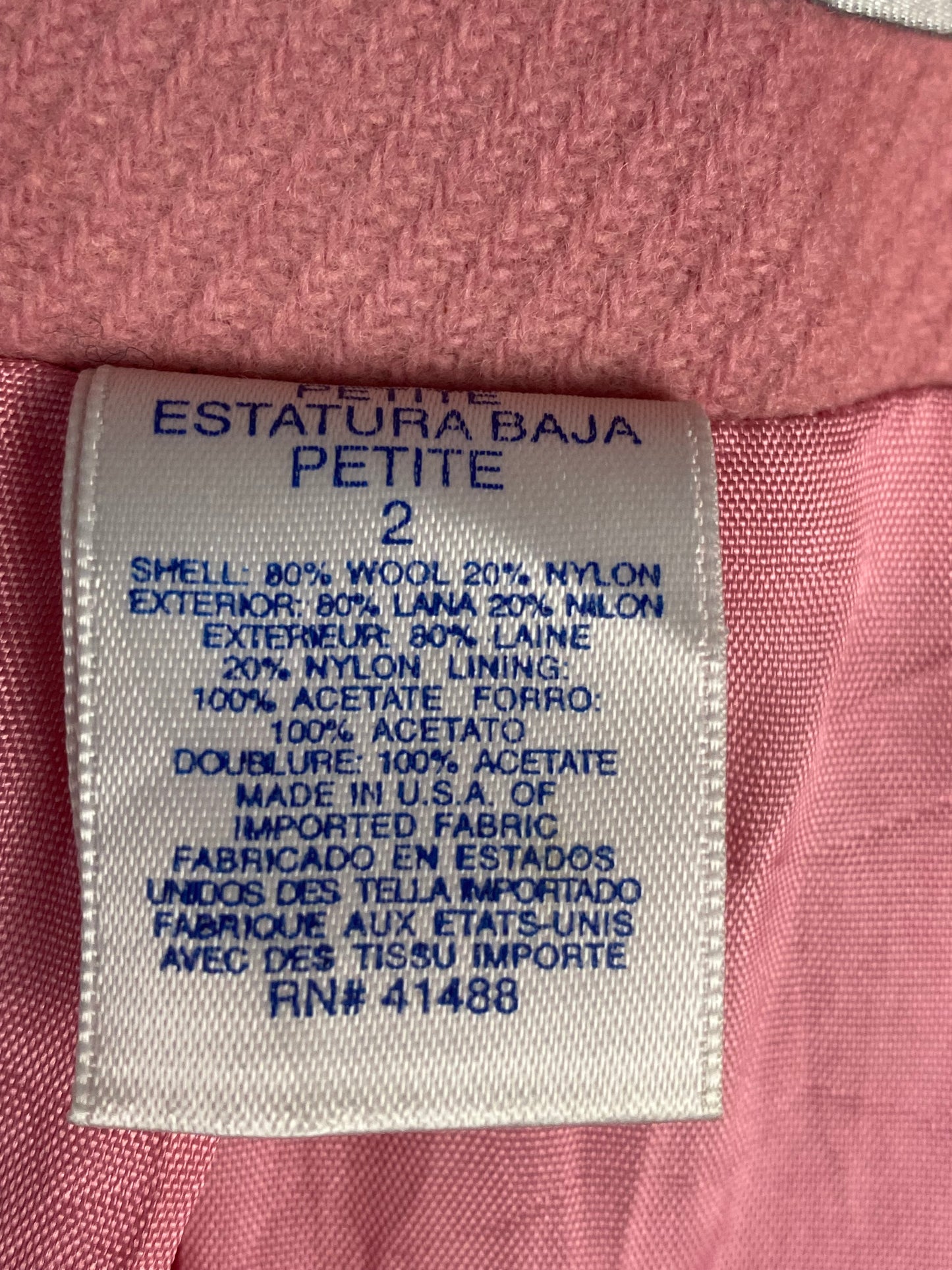 Giacca in lana rosa - TG. 38